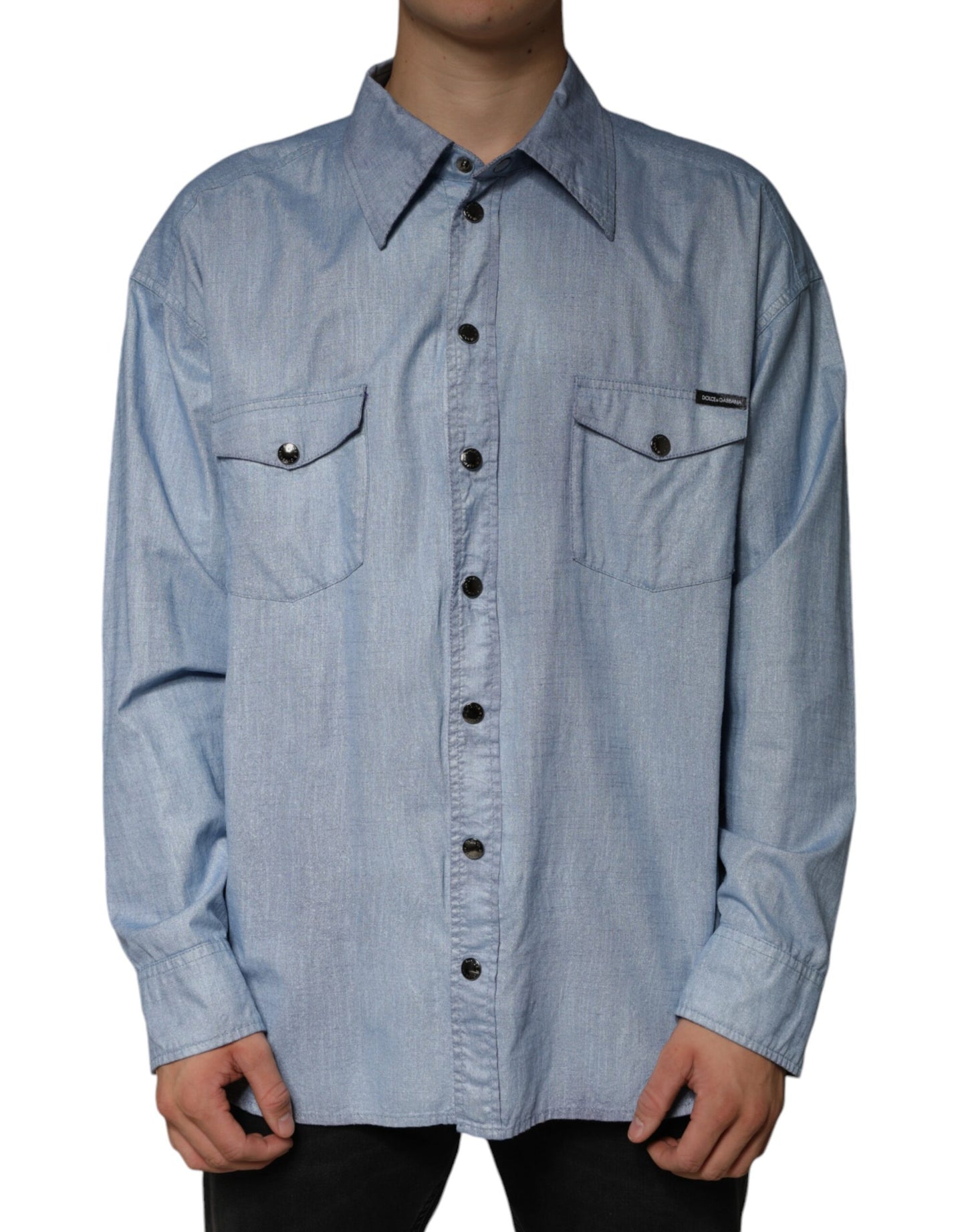 - Light Blue Cotton Button Down Casual Shirt