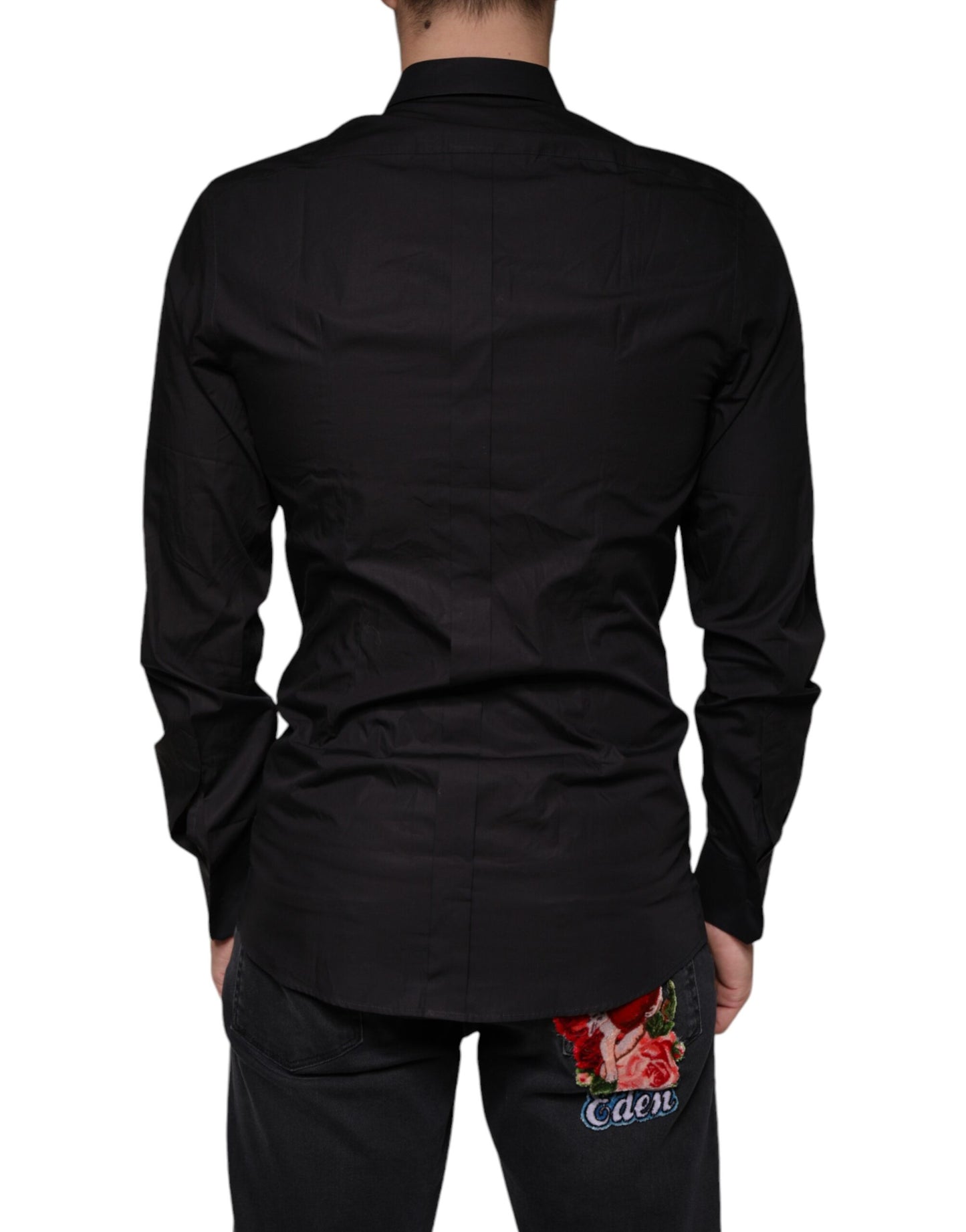- Black King Crown Embroidered GOLD Dress Shirt
