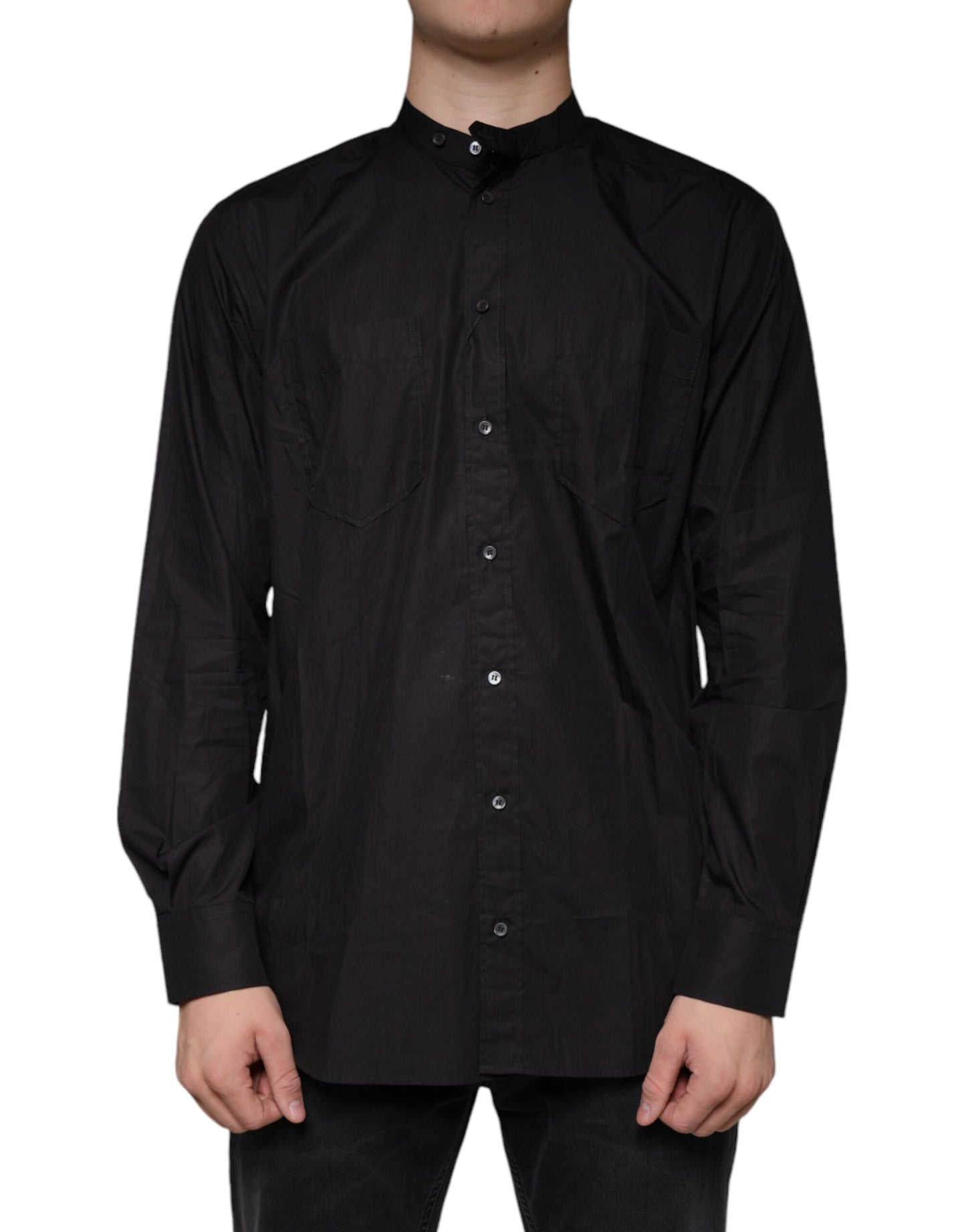 - Black Cotton Button Down Men Casual Shirt