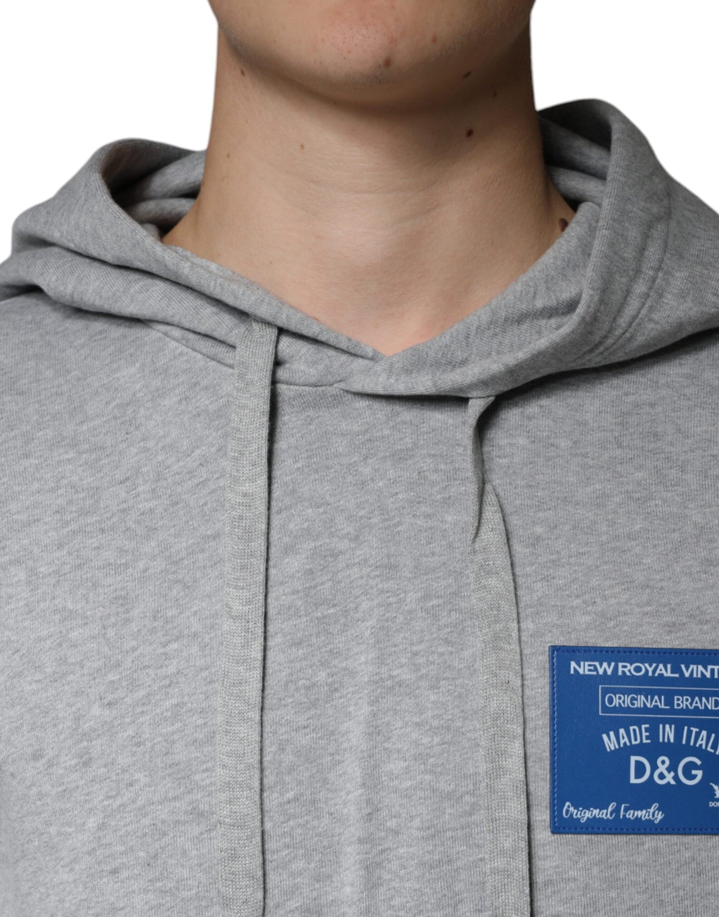 - Gray Cotton Logo Hooded Sweatshirt Sweater