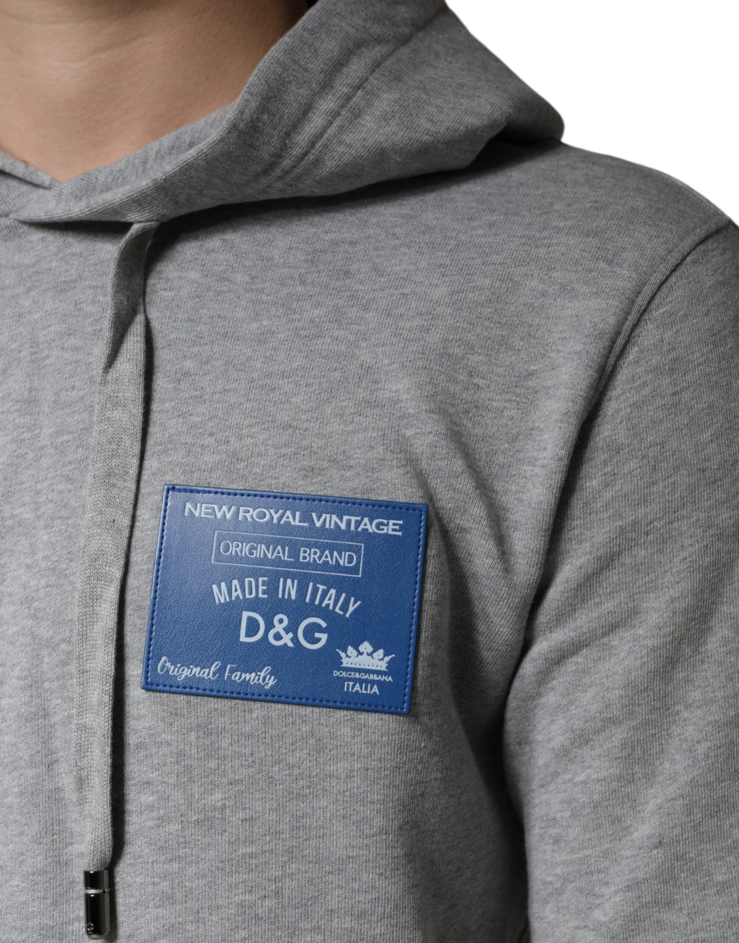 - Gray Cotton Logo Hooded Sweatshirt Sweater