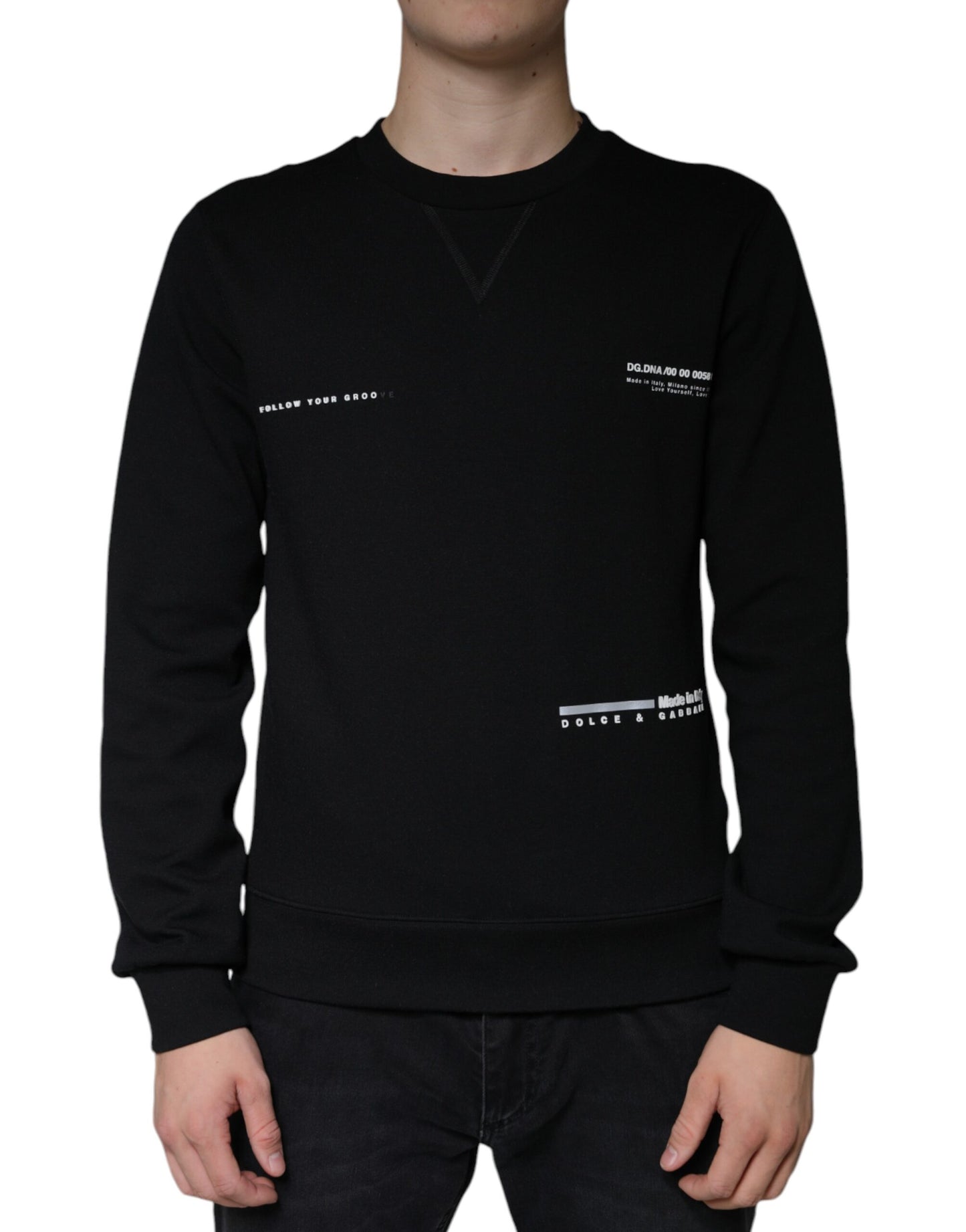 - Black Logo Print CrewNeck Sweatshirt Sweater