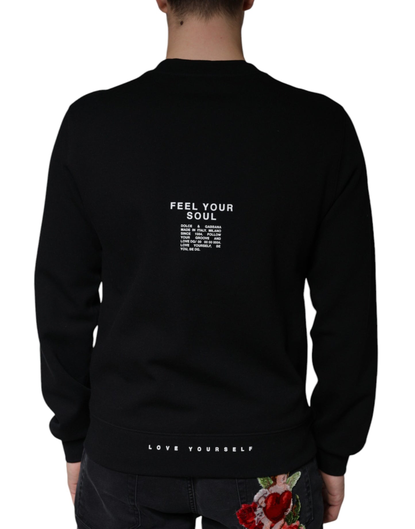 - Black Logo Print CrewNeck Sweatshirt Sweater