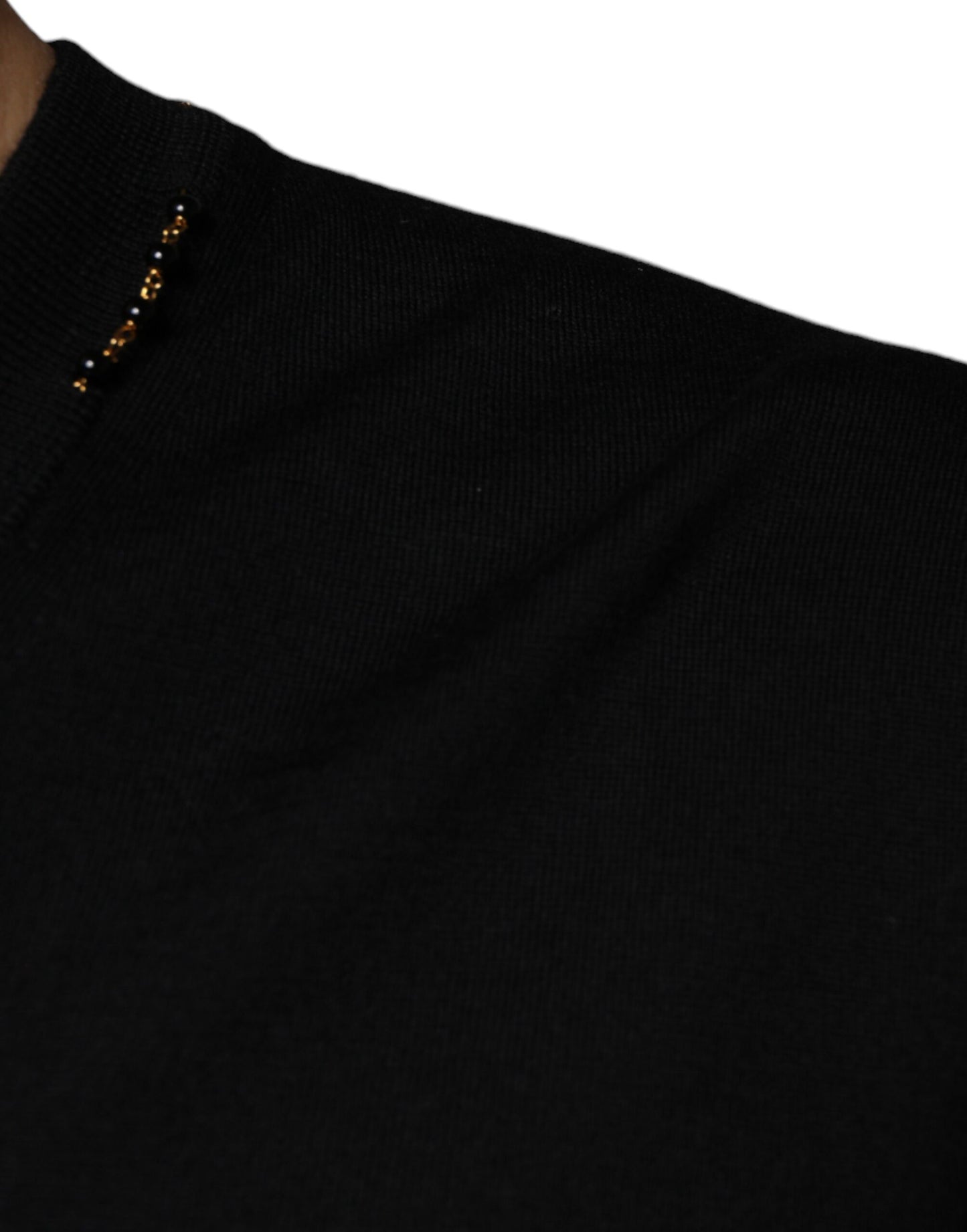 - Black Embellished V-neck Pullover Sweater