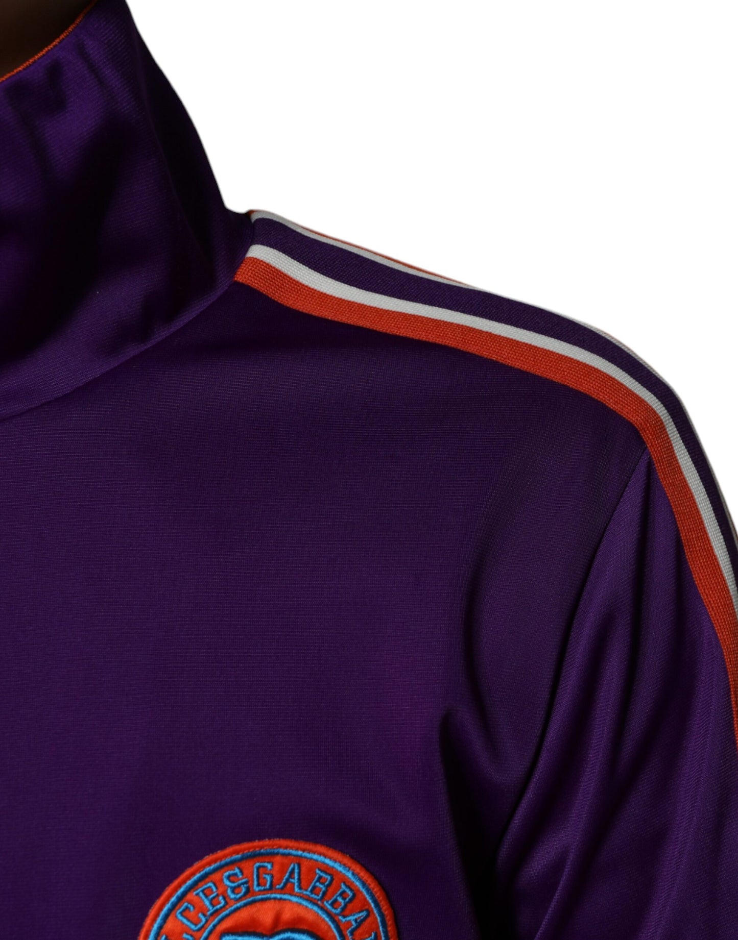 - Purple Polyester Full Zip Long Sleeve Sweater