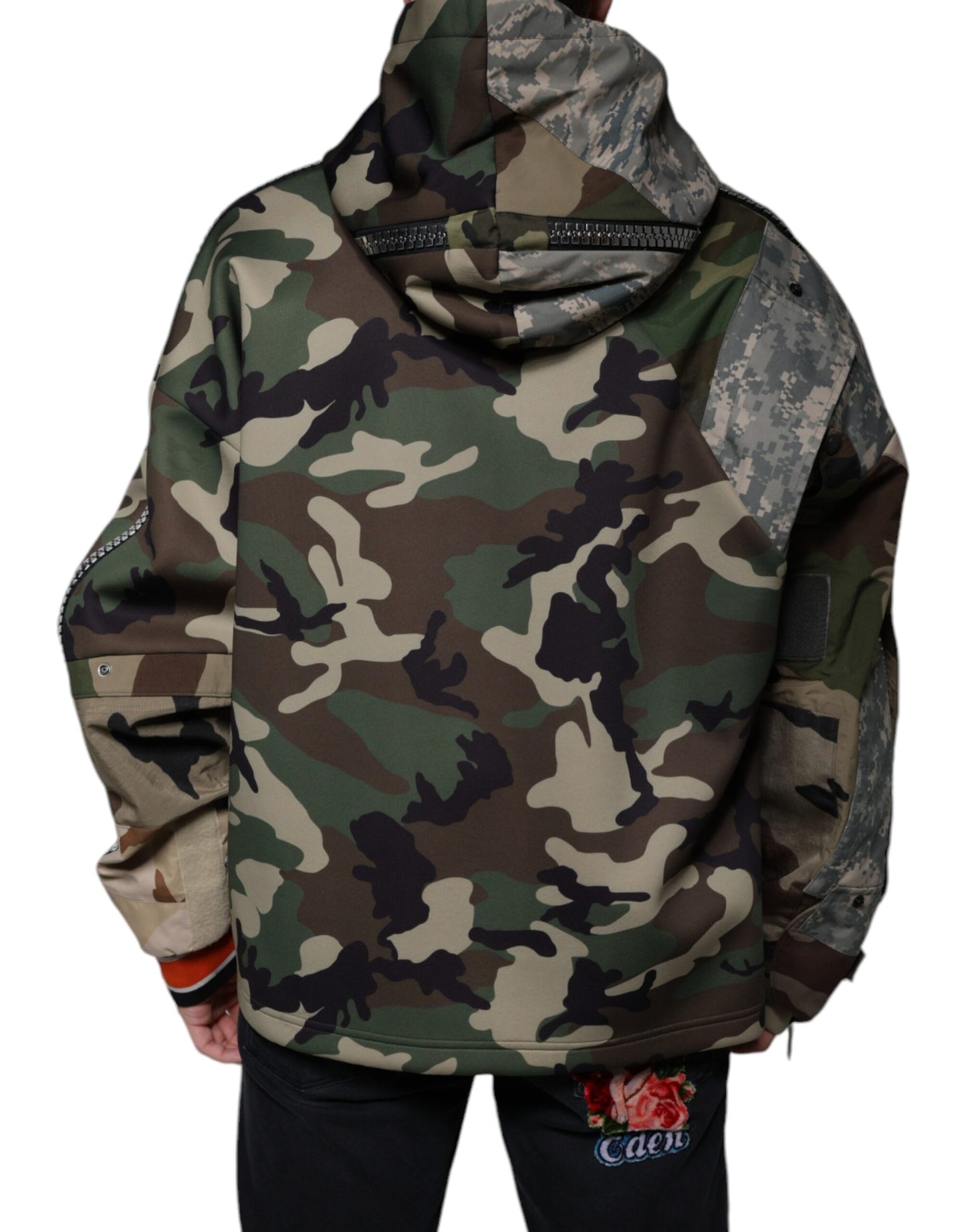 - Multicolor Camouflage Hooded Sweatshirt Sweater