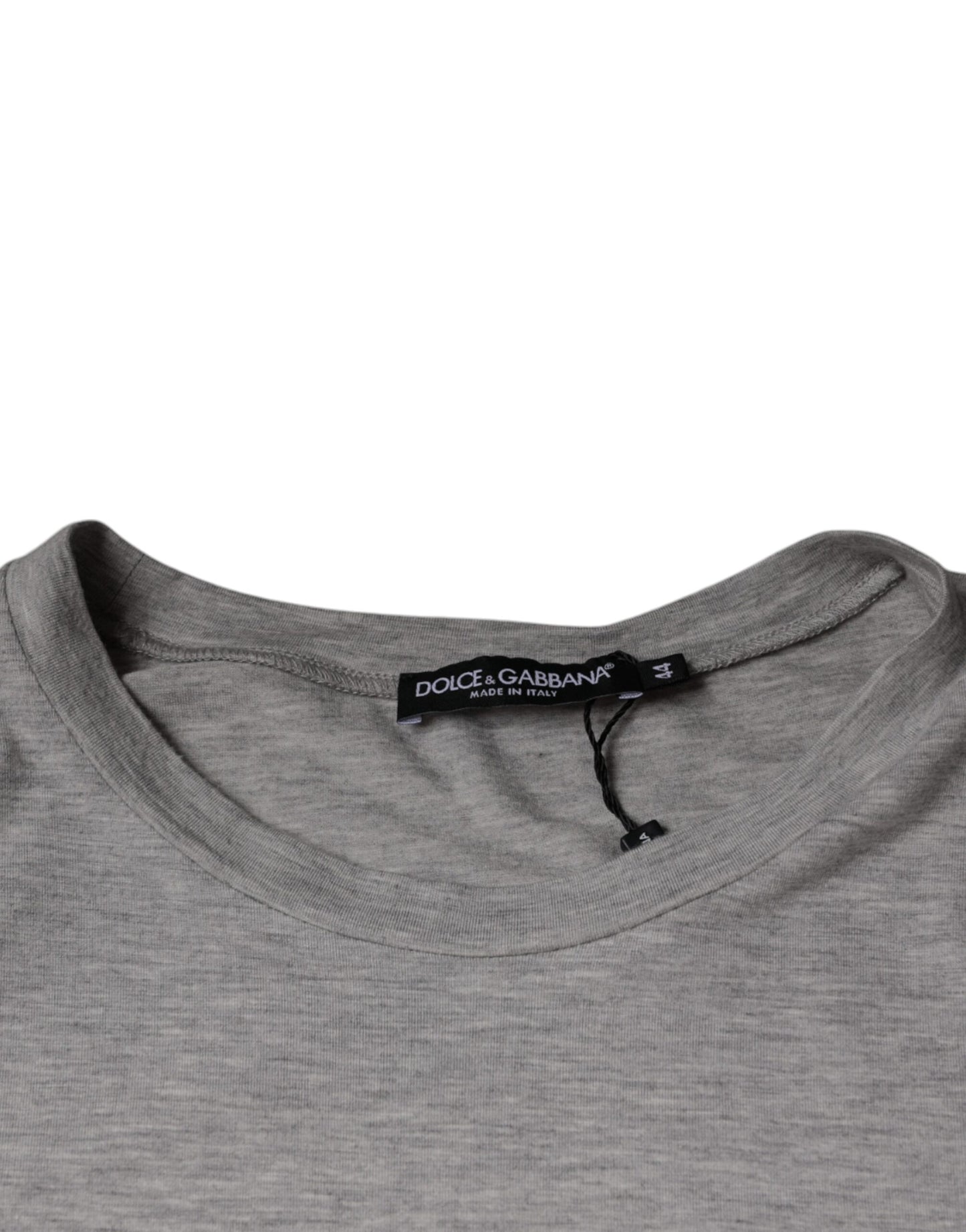 - Gray Logo Print Crewneck Short Sleeve T-shirt