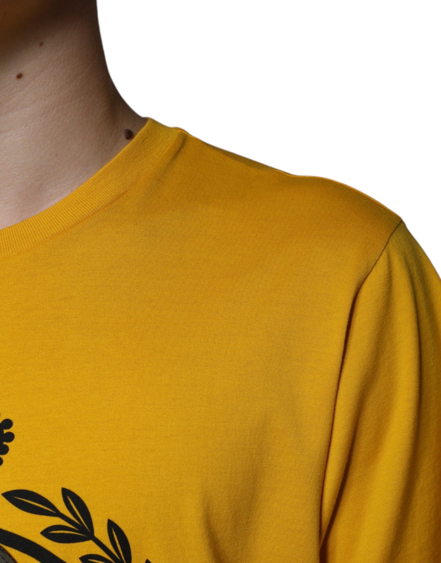 - White Yellow Logo Print Short Sleeve T-shirt