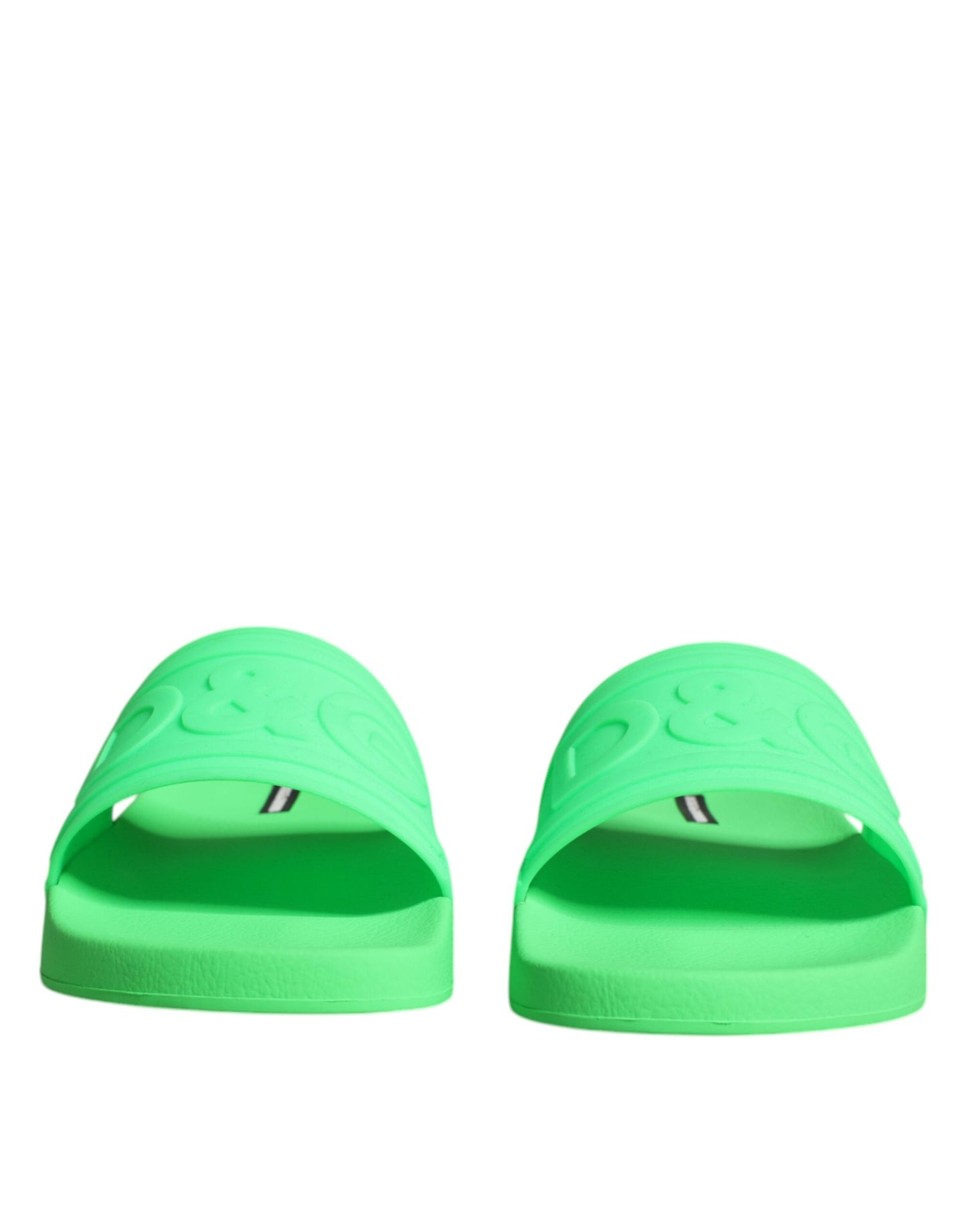 - Green Leather Slides Sandals Beachwear Shoes