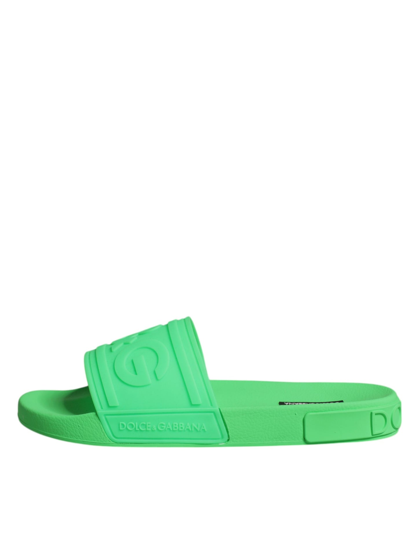 - Green Leather Slides Sandals Beachwear Shoes