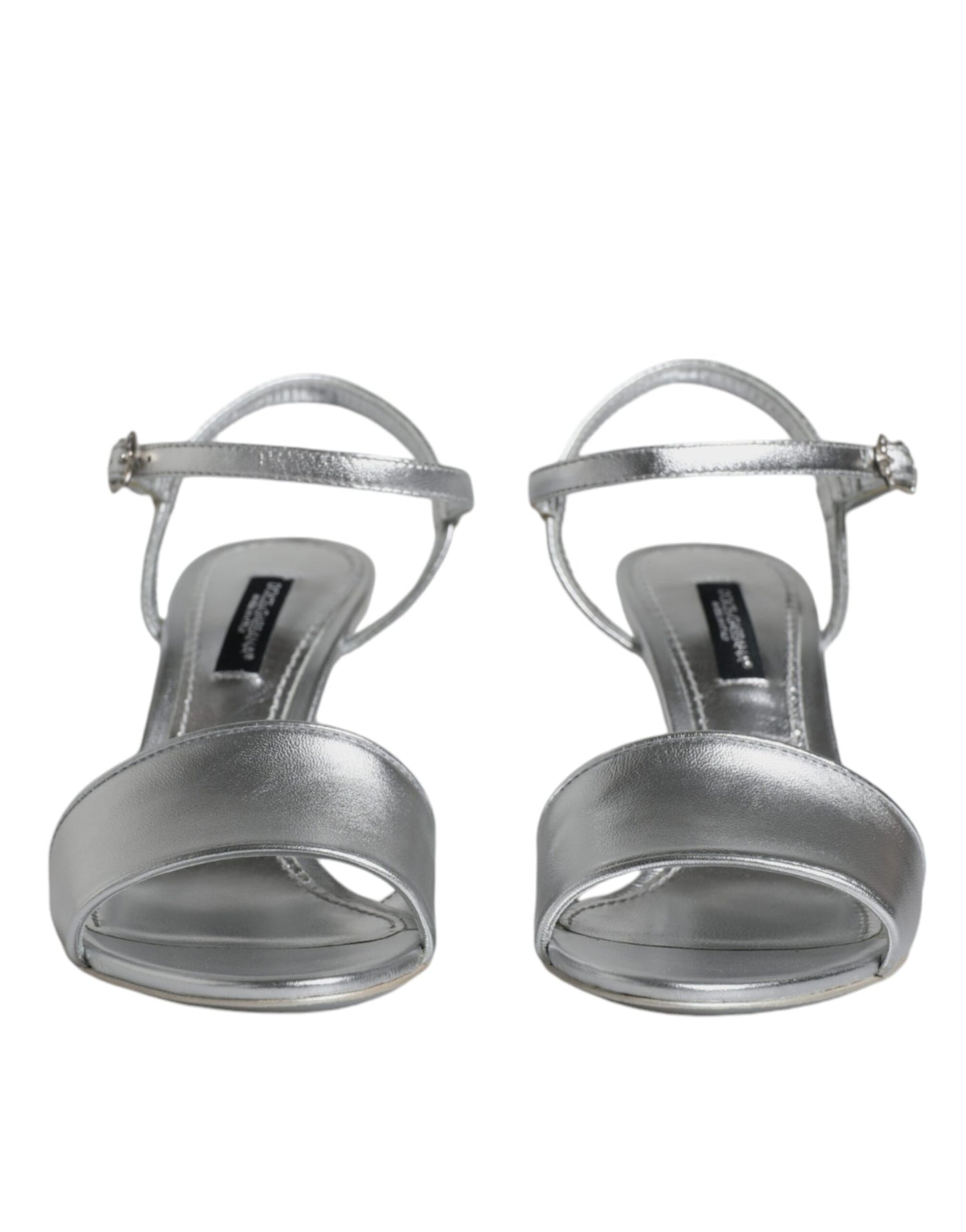 - Silver KEIRA Heels Ankle Strap Sandals Shoes