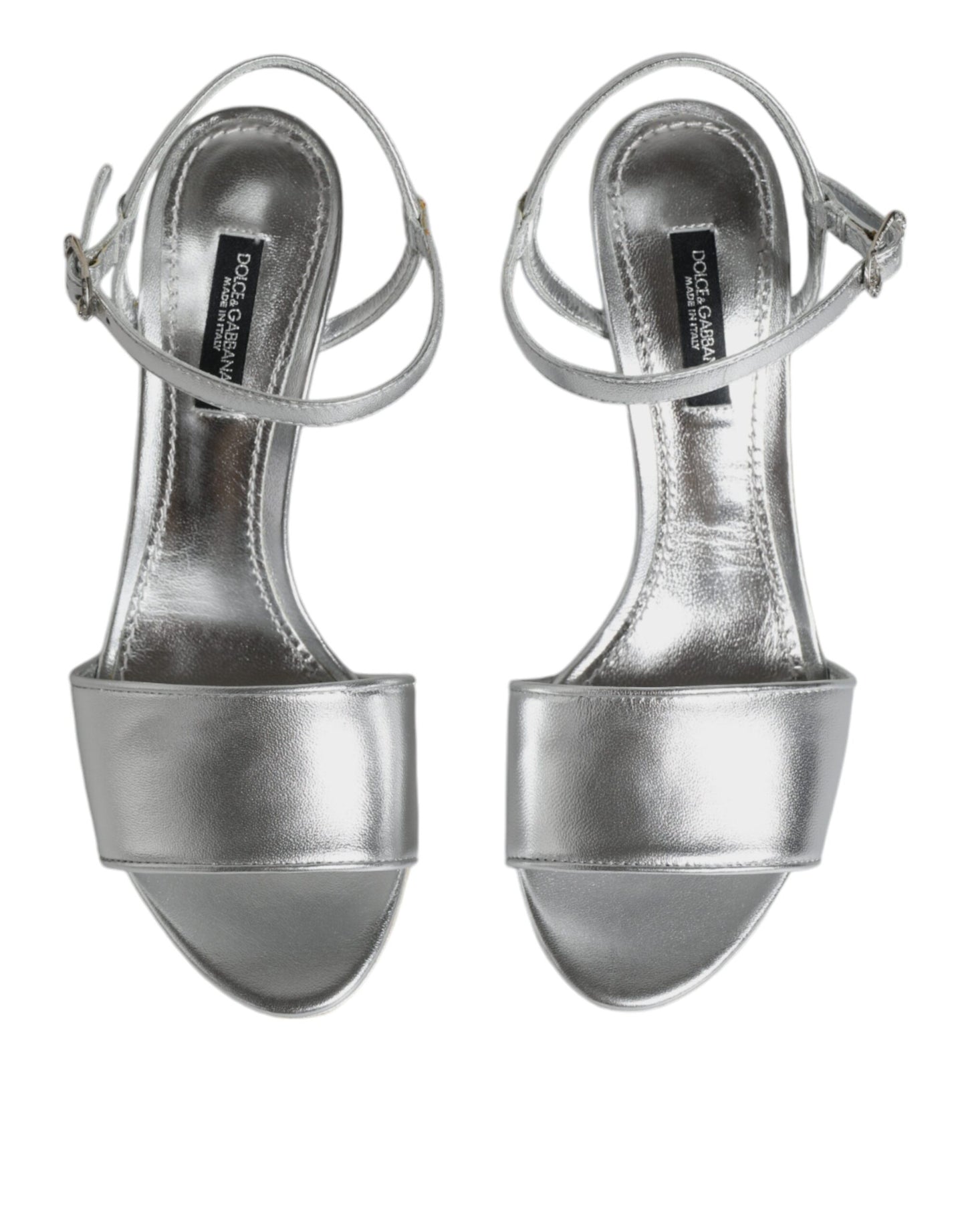 - Silver KEIRA Heels Ankle Strap Sandals Shoes