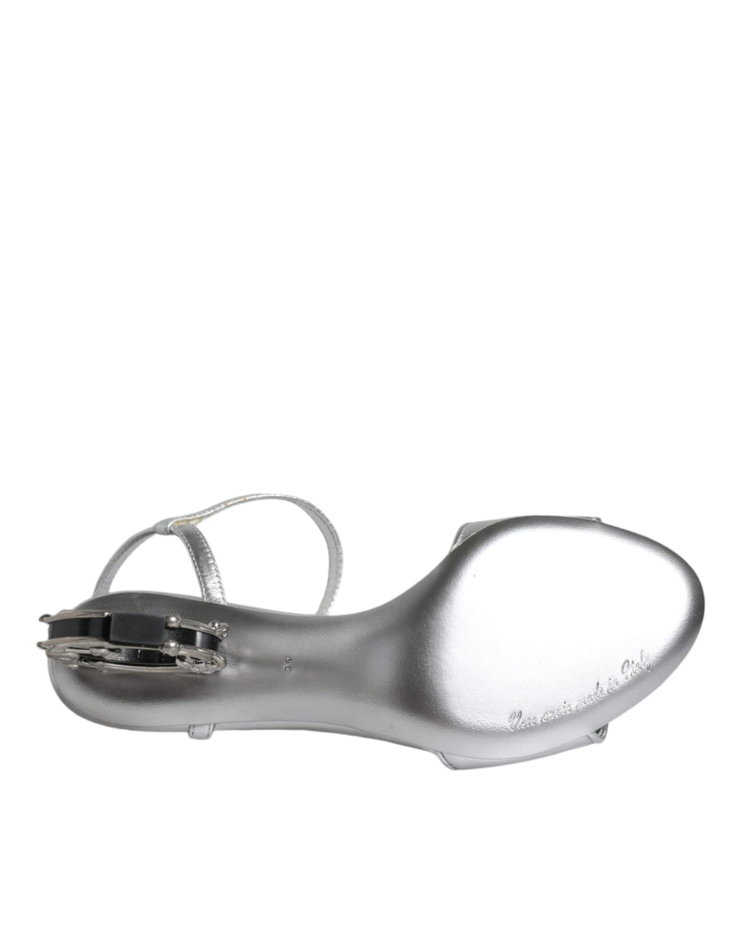- Silver KEIRA Heels Ankle Strap Sandals Shoes