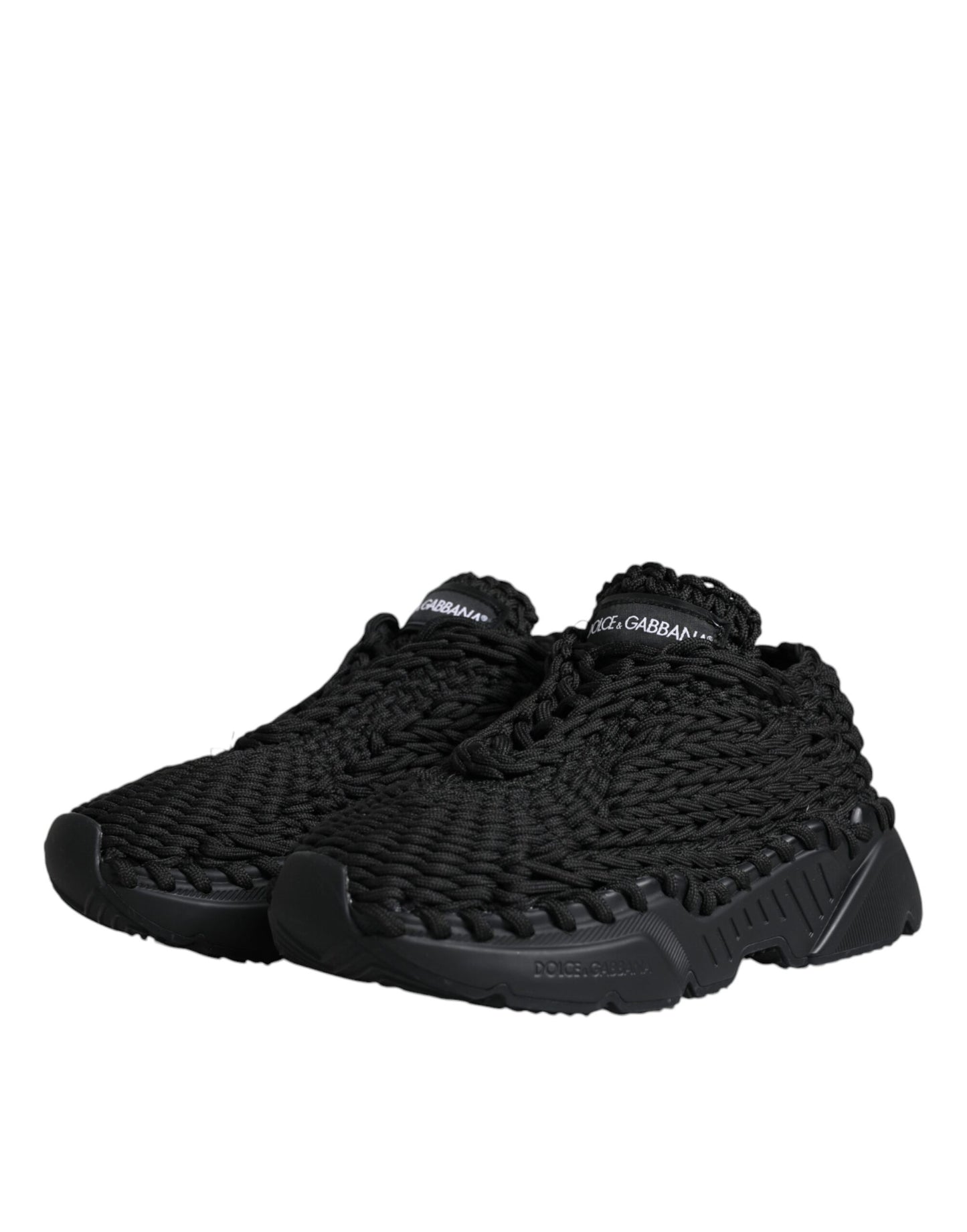 Dolce & Gabbana Black Knitted Daymaster Sneakers