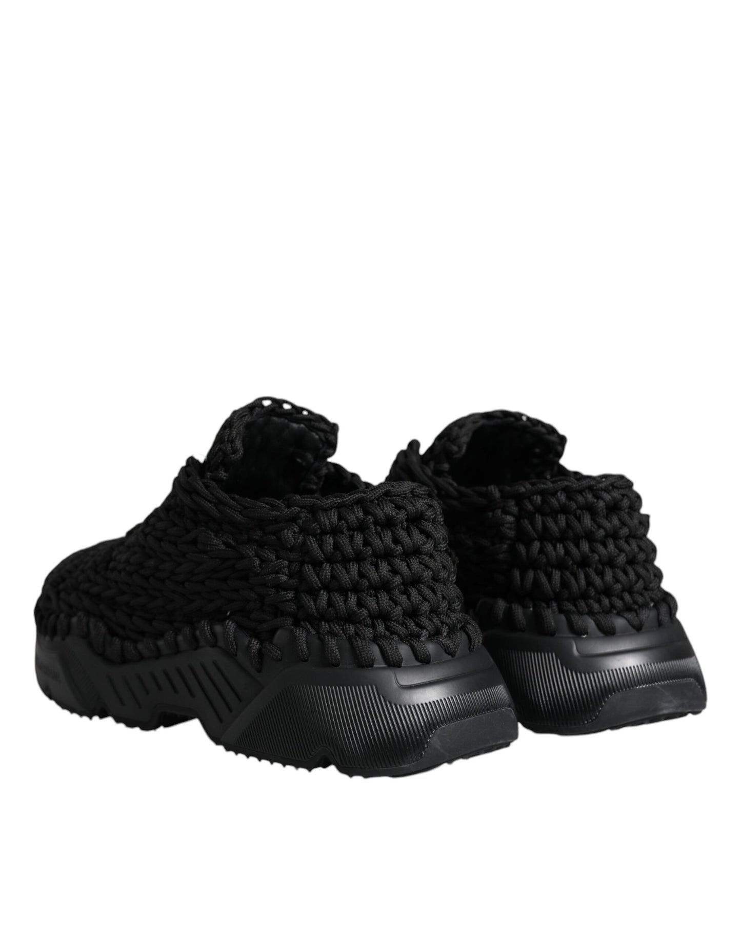 Dolce & Gabbana Black Knitted Daymaster Sneakers