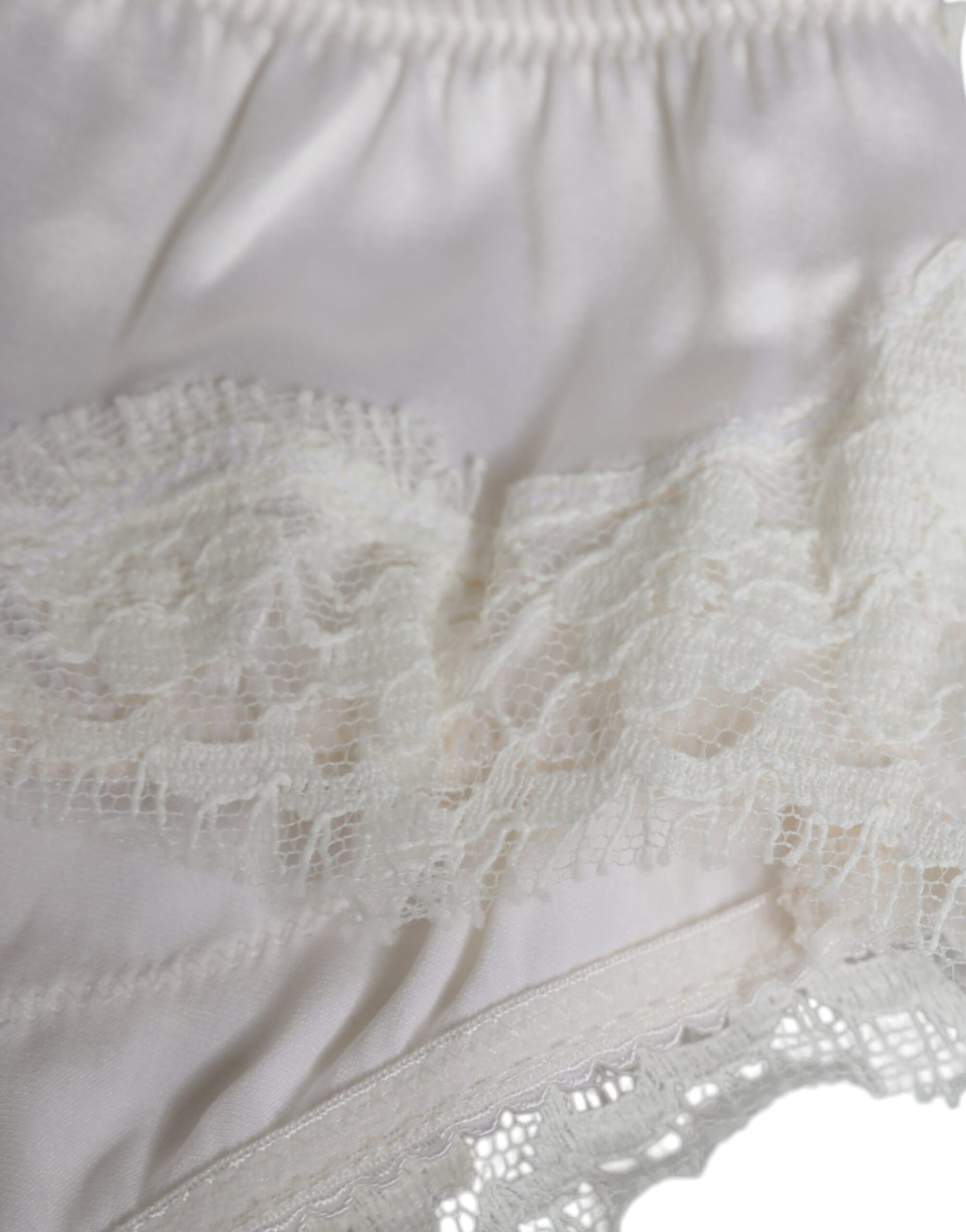 - White Silk Stretch Panty Balconette Bra Underwear
