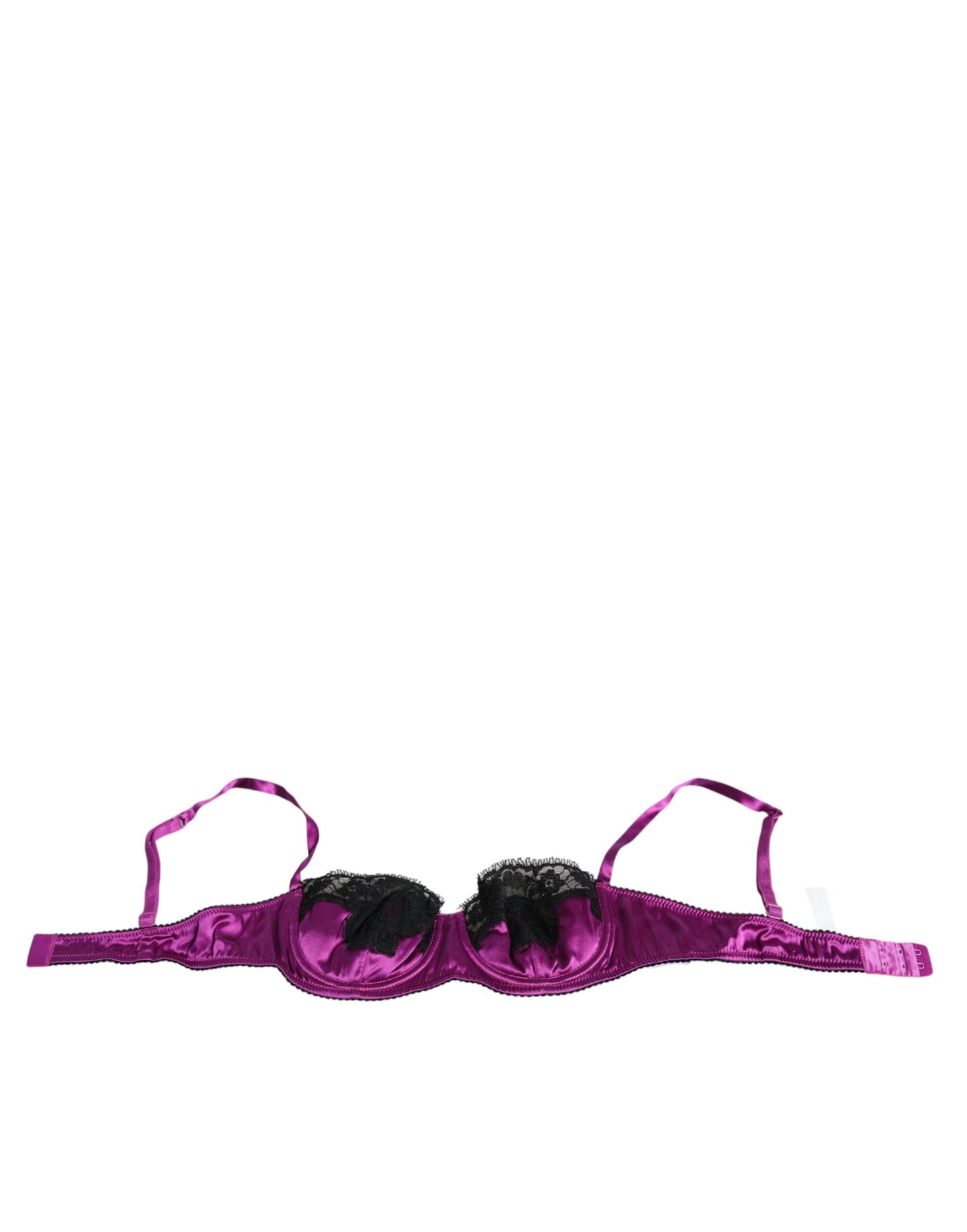 - Purple Silk Underwired Balconette Bra Underwear