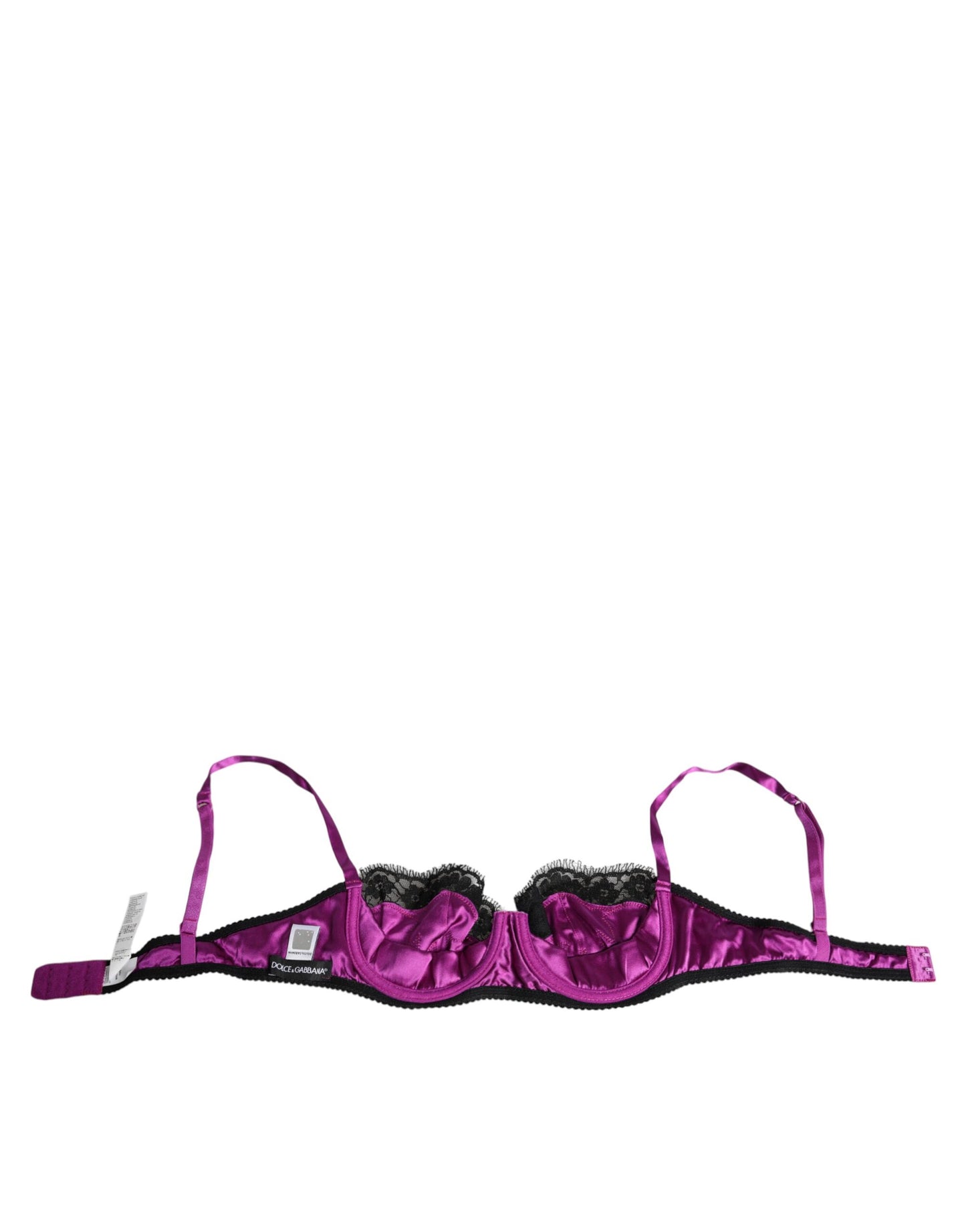 - Purple Silk Underwired Balconette Bra Underwear