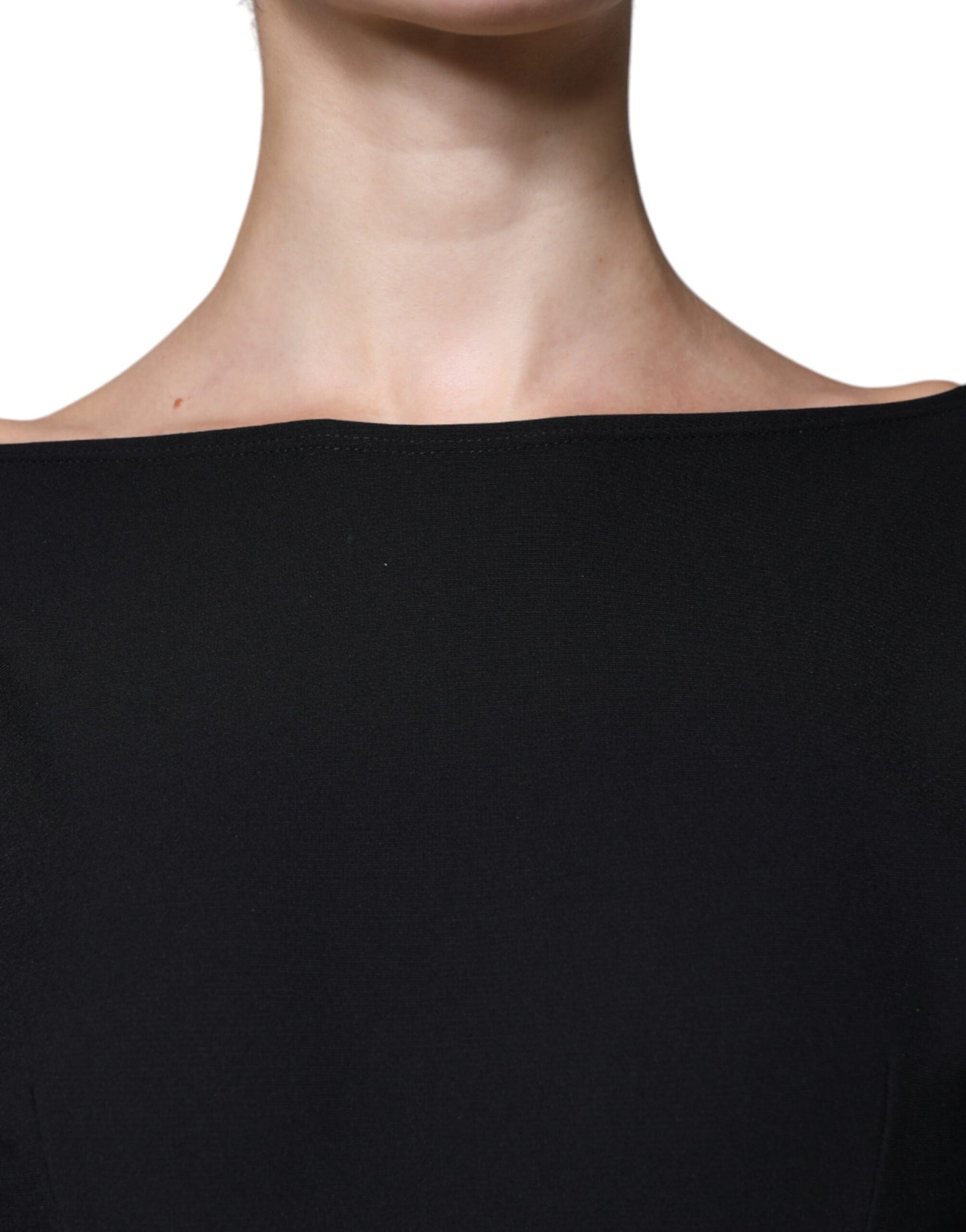 - Black Viscose Cut Out A-line Long Sleeves Mini Dress