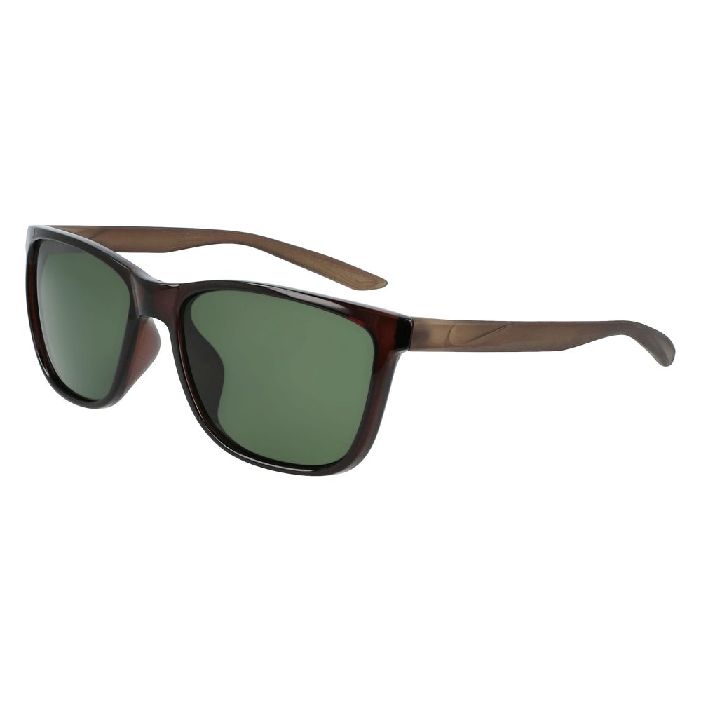 Nike Brown Injected Sunglasses – Stylish Round Frames with Green Lenses, 57mm