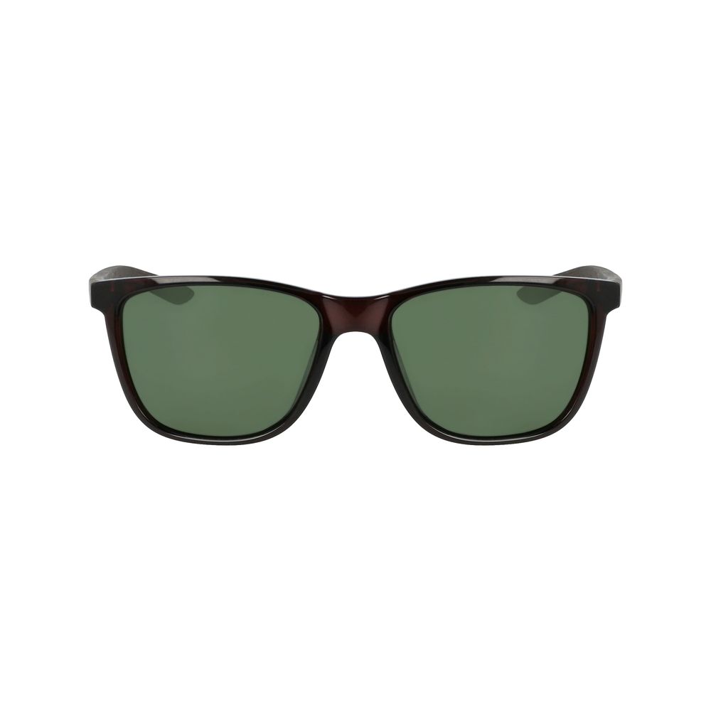 Nike Brown Injected Sunglasses – Stylish Round Frames with Green Lenses, 57mm