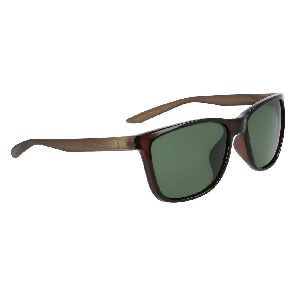 Nike Brown Injected Sunglasses – Stylish Round Frames with Green Lenses, 57mm