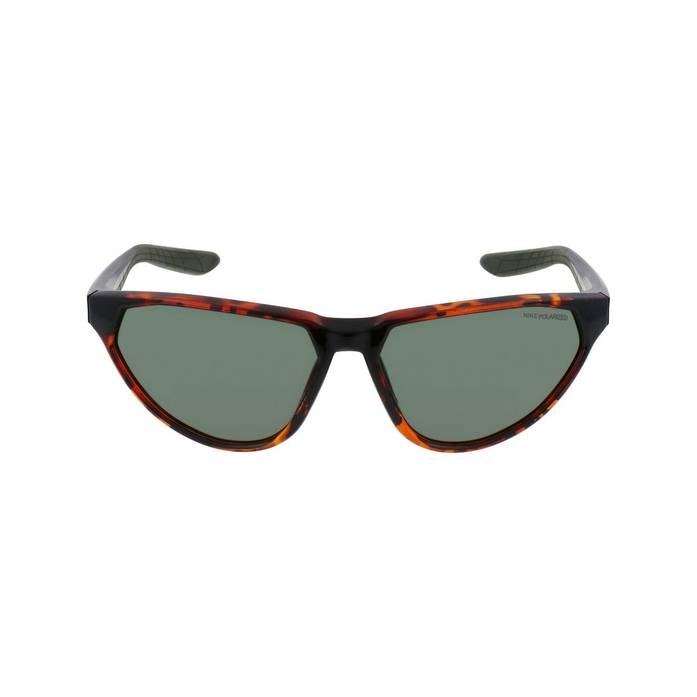 Nike Brown Injected Sunglasses – Unisex Maverick Fierce with Polarized Green Lenses, 60mm