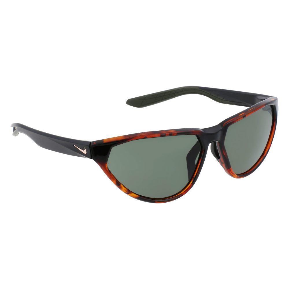 Nike Brown Injected Sunglasses – Unisex Maverick Fierce with Polarized Green Lenses, 60mm