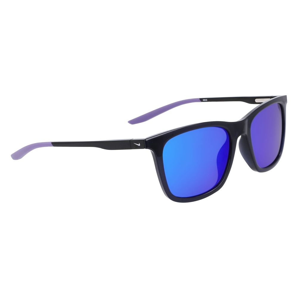 Nike Unisex Injected Sunglasses – Black Frame with Mirror Blue Lenses, 54mm