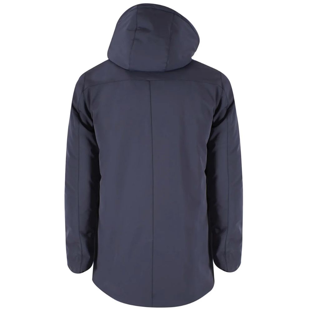 Yes Zee Blue Nylon Softshell Down Jacket
