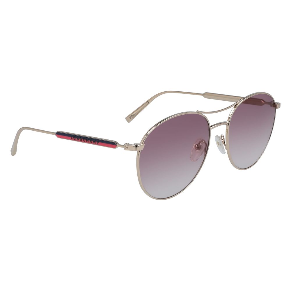 Longchamp Yellow Metal Sunglasses – Chic Gradient Brown Lenses, 59mm