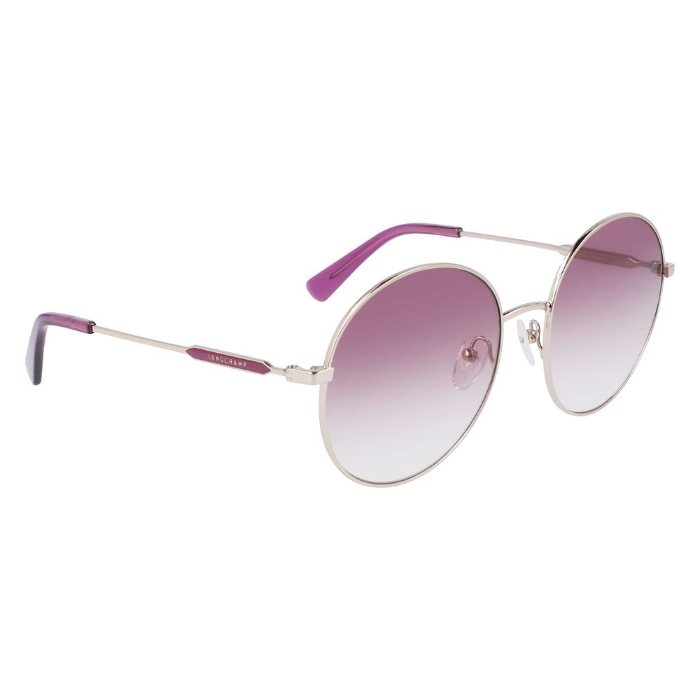 Longchamp Gold Metal Sunglasses – Elegant Golden Frame with Gradient Pink Lenses