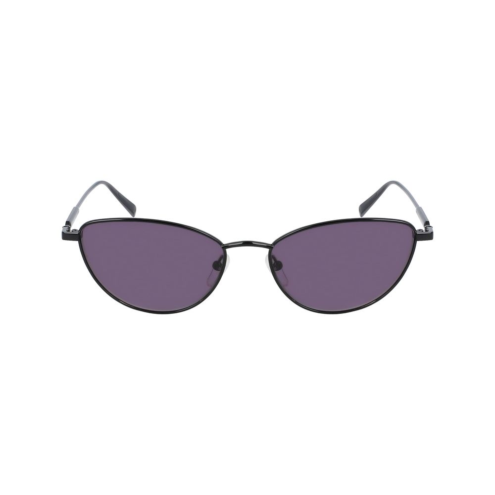 Longchamp Black Metal Sunglasses – Stylish Oversized Frames with Purple Lenses