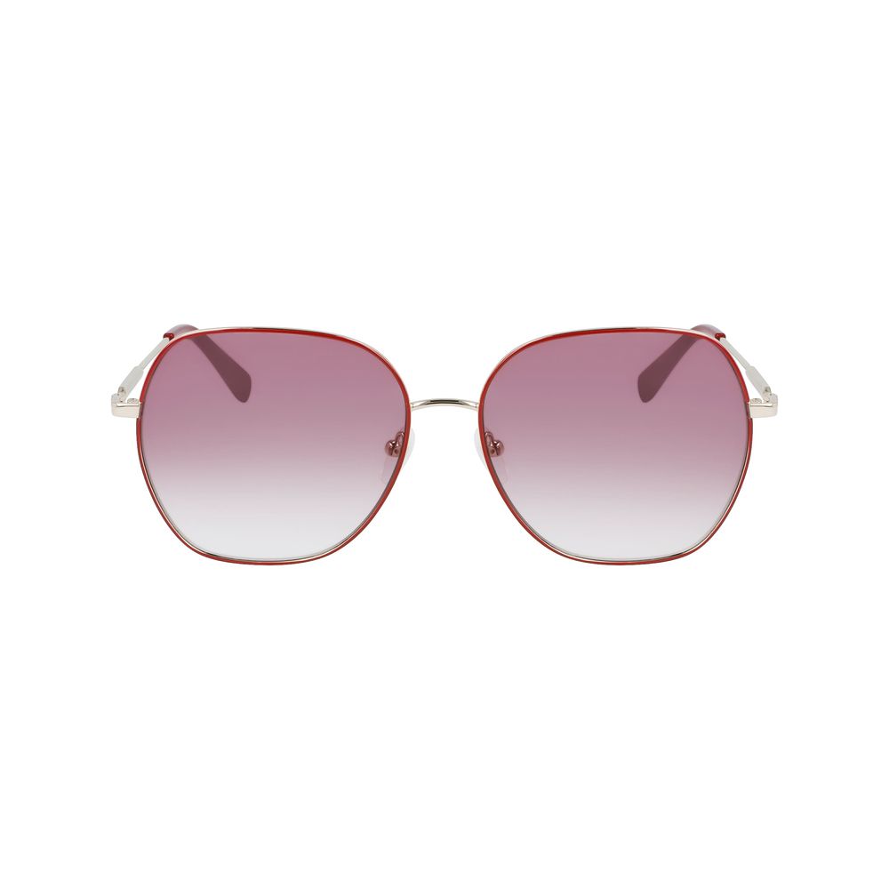 Longchamp Women's Sunglasses – Red Metal Frame with Gradient Red Lenses, 60mm