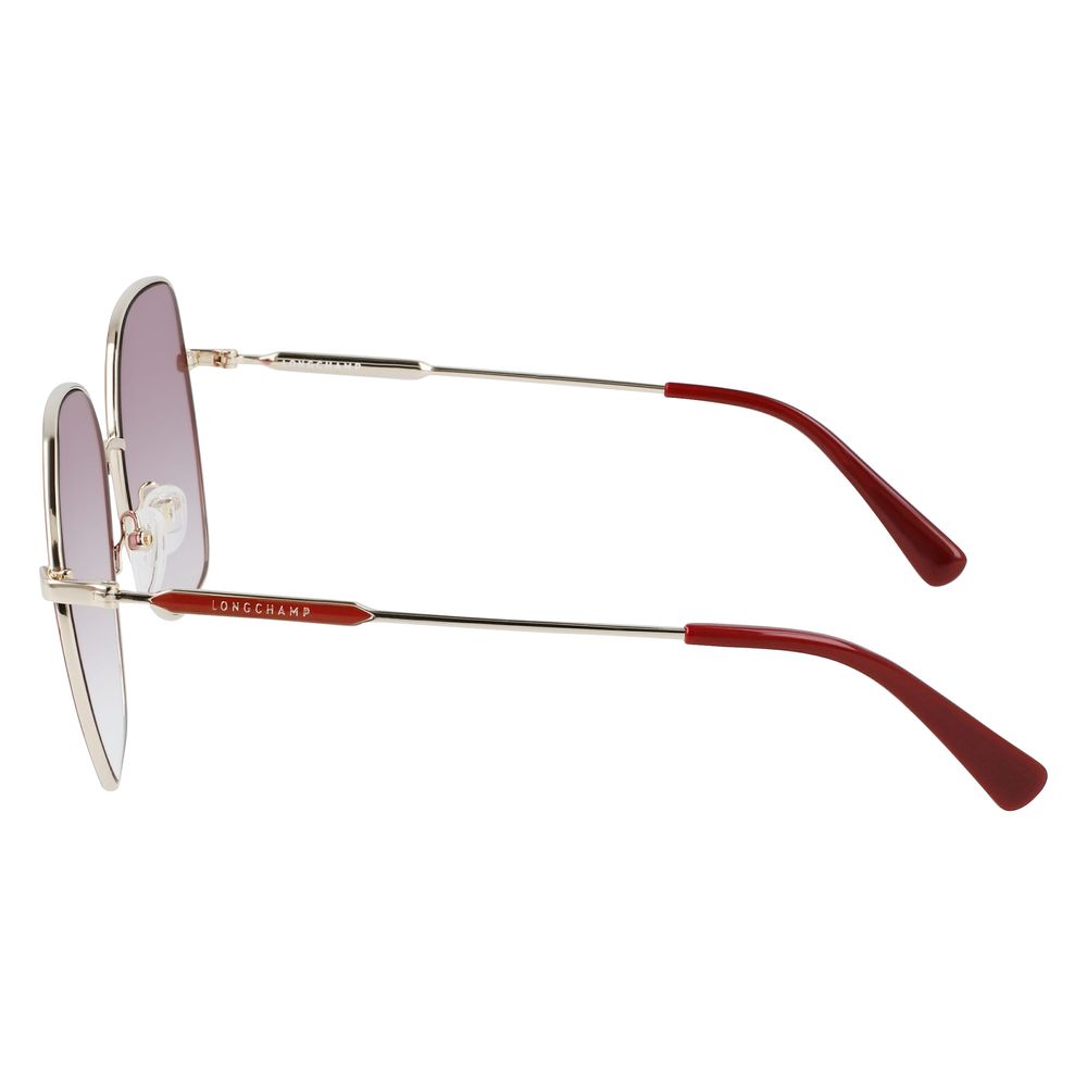 Longchamp Women's Sunglasses – Red Metal Frame with Gradient Red Lenses, 60mm