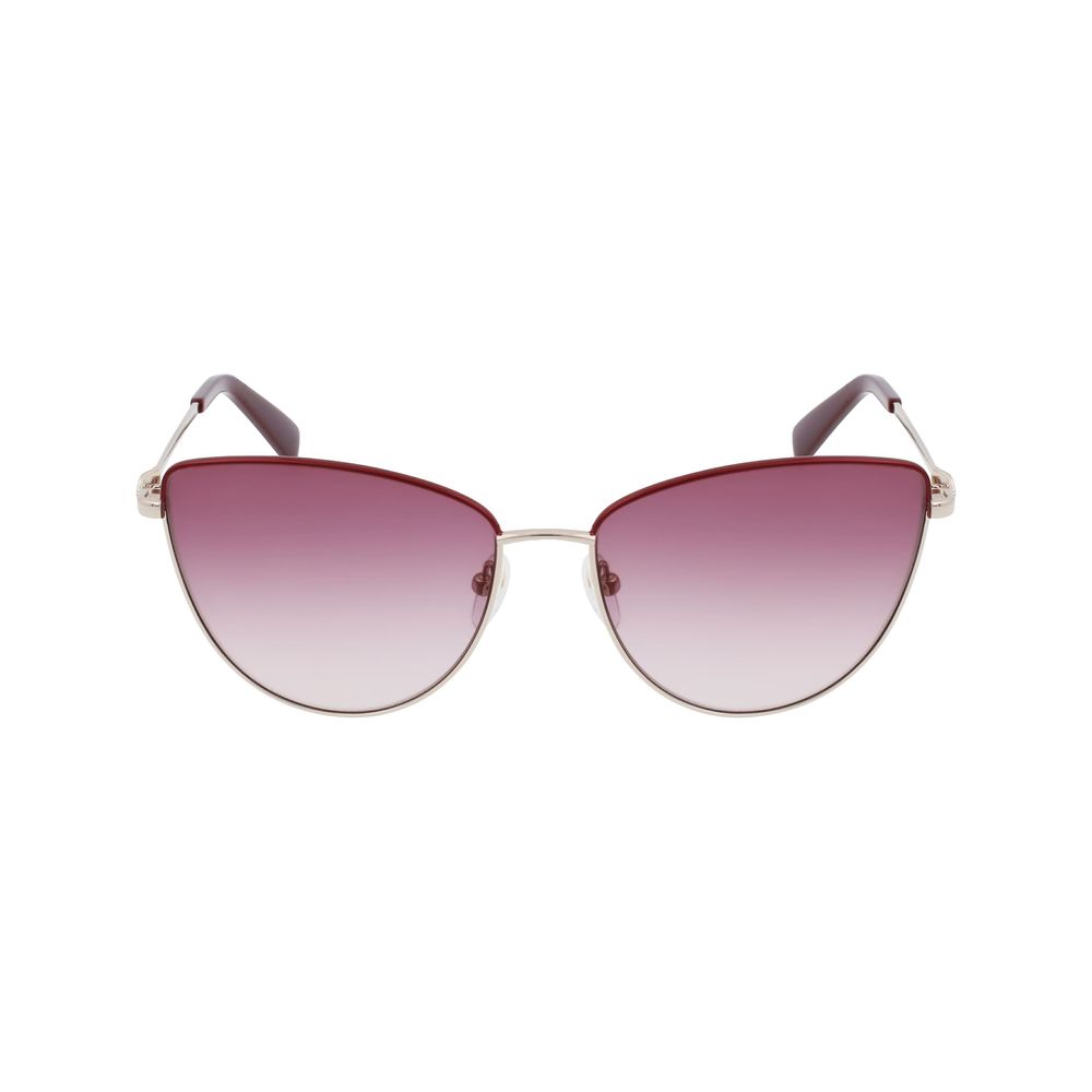 Longchamp Gold Metal Sunglasses – Chic Gradient Red Lenses
