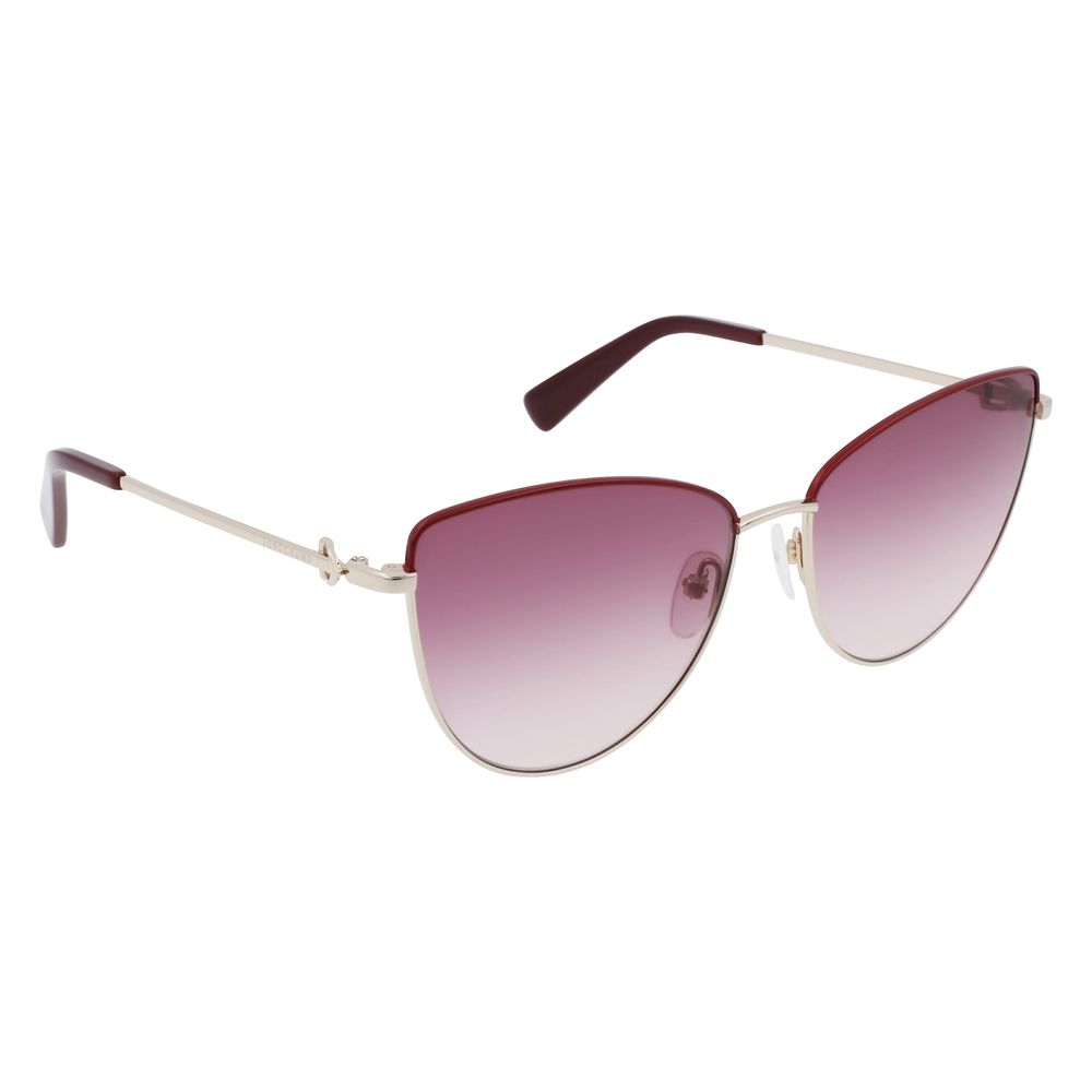 Longchamp Gold Metal Sunglasses – Chic Gradient Red Lenses