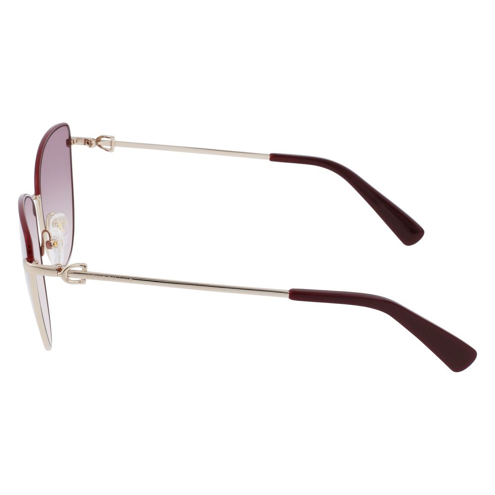Longchamp Gold Metal Sunglasses – Chic Gradient Red Lenses