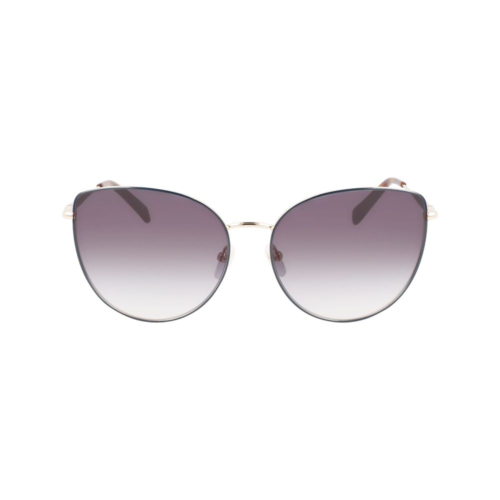 Longchamp Gold Metal Sunglasses – Chic Blue Lenses for Stylish Protection