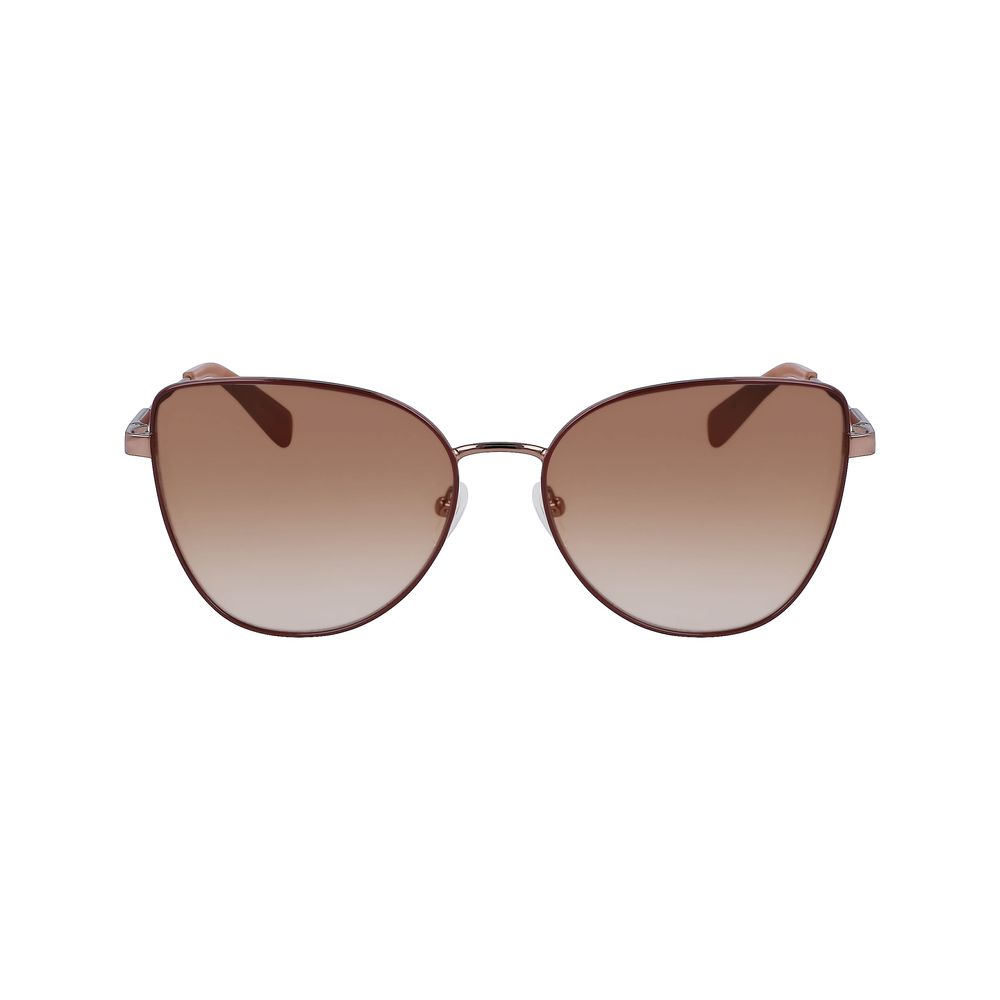 Longchamp Gold Metal Sunglasses – Stylish Brown Lens, 60mm