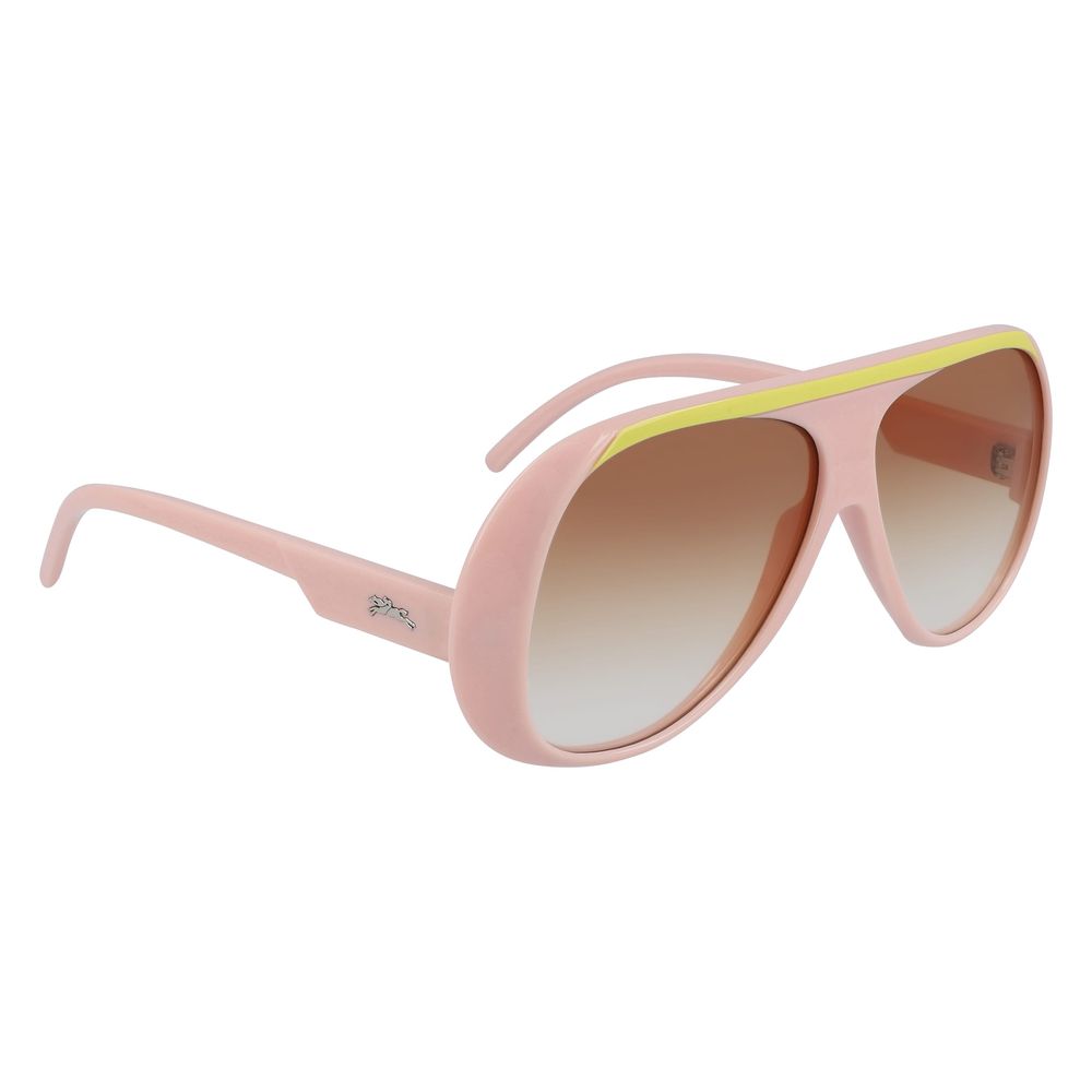 Longchamp Pink Plastic Sunglasses – Chic Oversized Frame with Degraded Brown Lenses