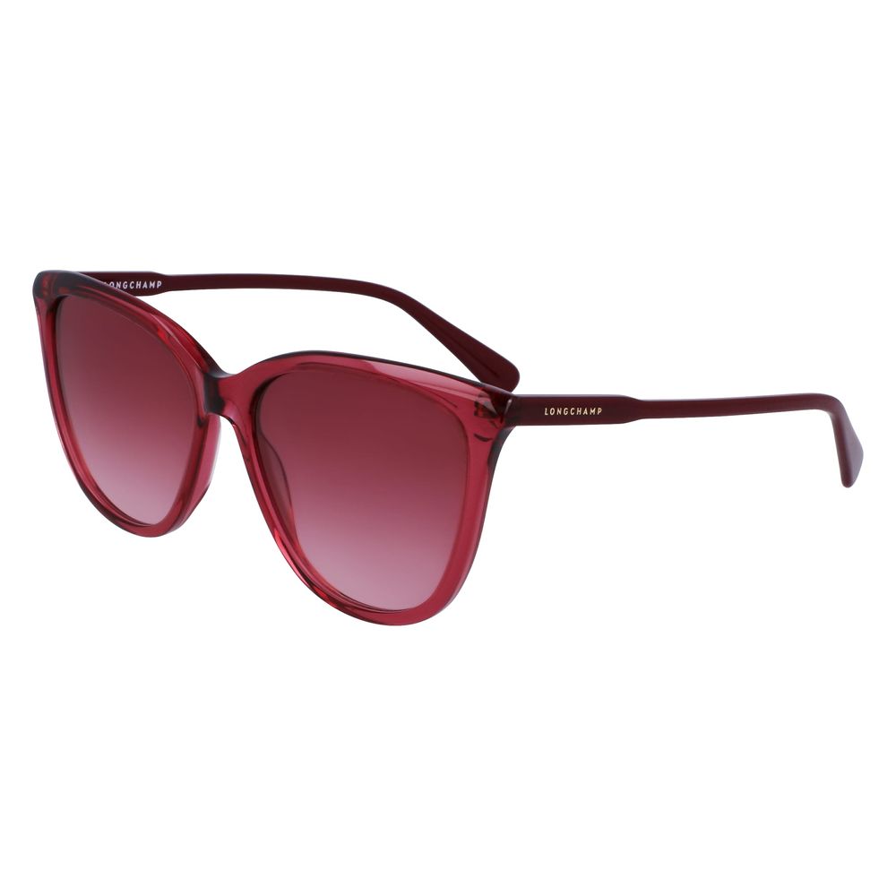 Longchamp Red Acetate Sunglasses – Chic Red Retro Statement Frames
