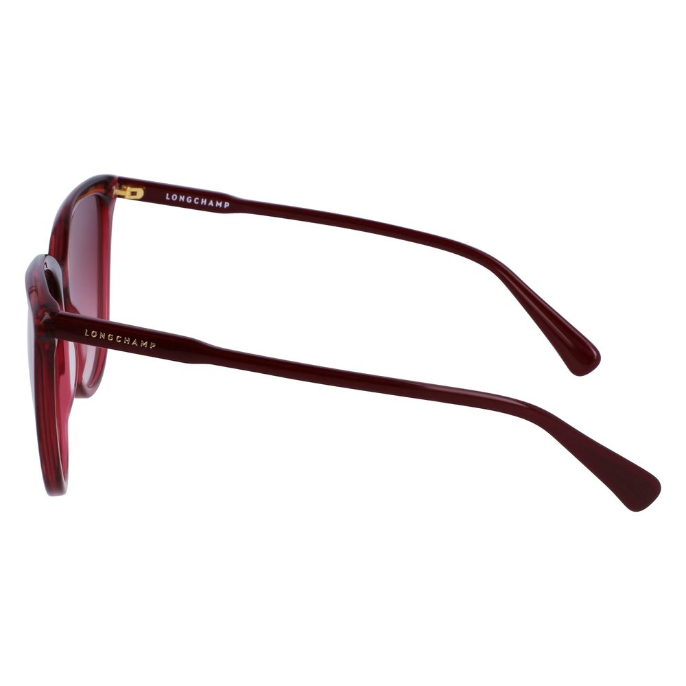 Longchamp Red Acetate Sunglasses – Chic Red Retro Statement Frames