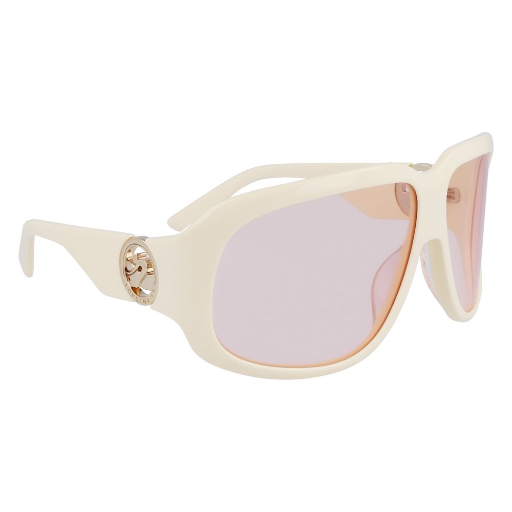 Longchamp White Acetate Sunglasses – Chic Statement Frame with Pink Lenses