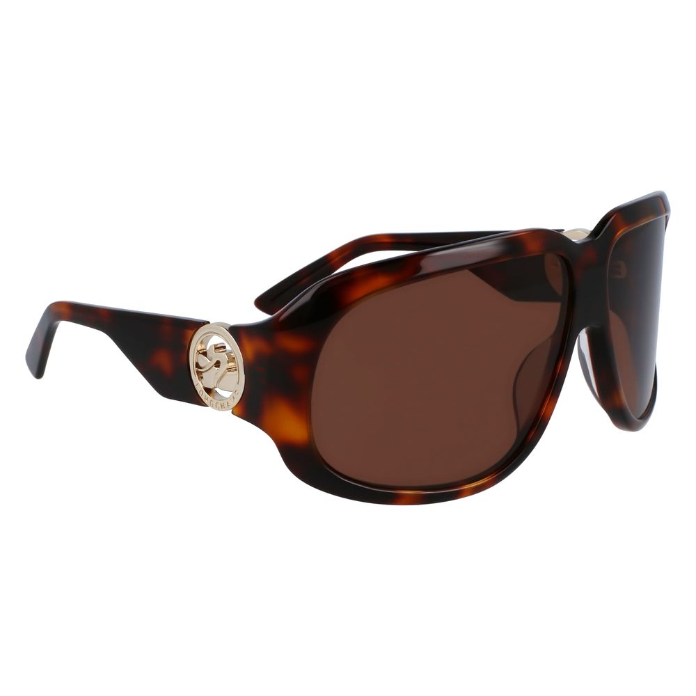 Longchamp Brown Acetate Sunglasses – Chic Oversized Frames