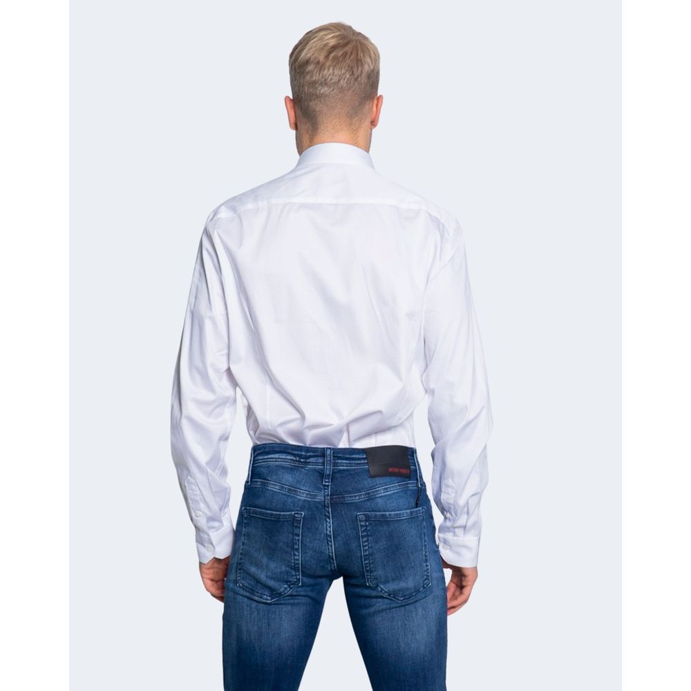 Armani Exchange Classic White Cotton Long-Sleeved Shirt for Men