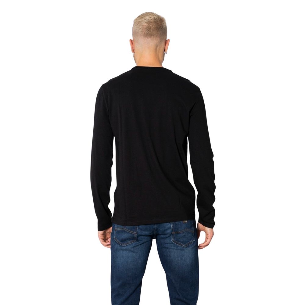 Armani Exchange Black Cotton Shirt - Men's Long Sleeve T-Shirt