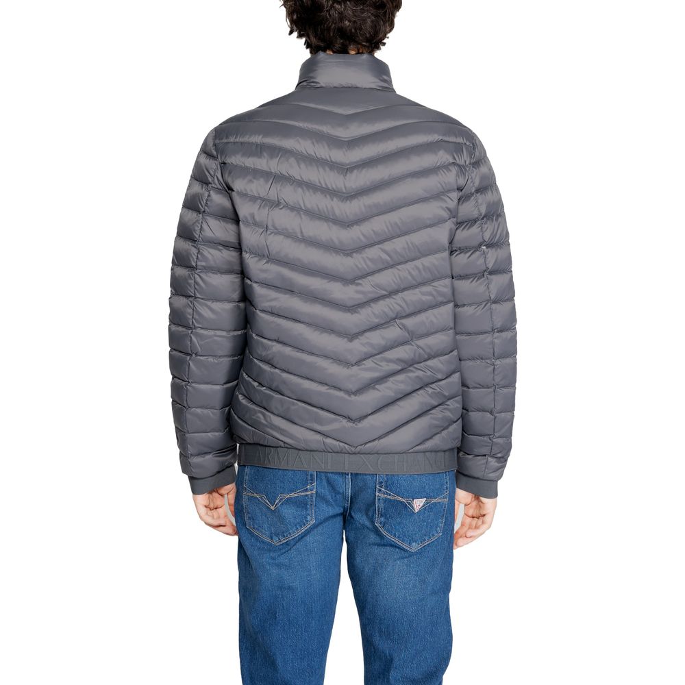 Armani Exchange Gray Polyester Puffer Jacket