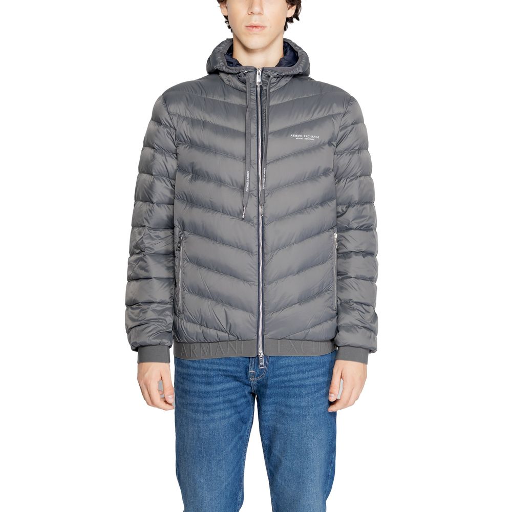 Armani Exchange Grey Puffer Jacket for Men