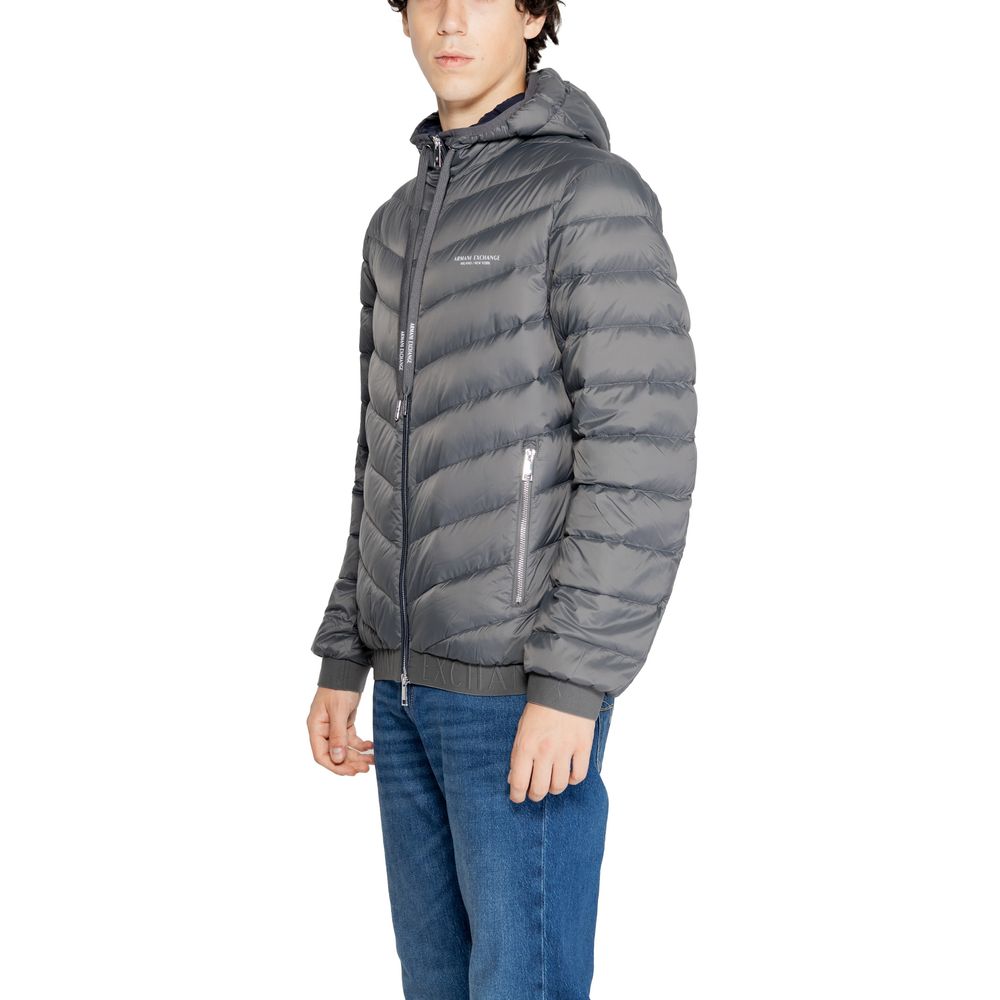 Armani Exchange Grey Puffer Jacket for Men
